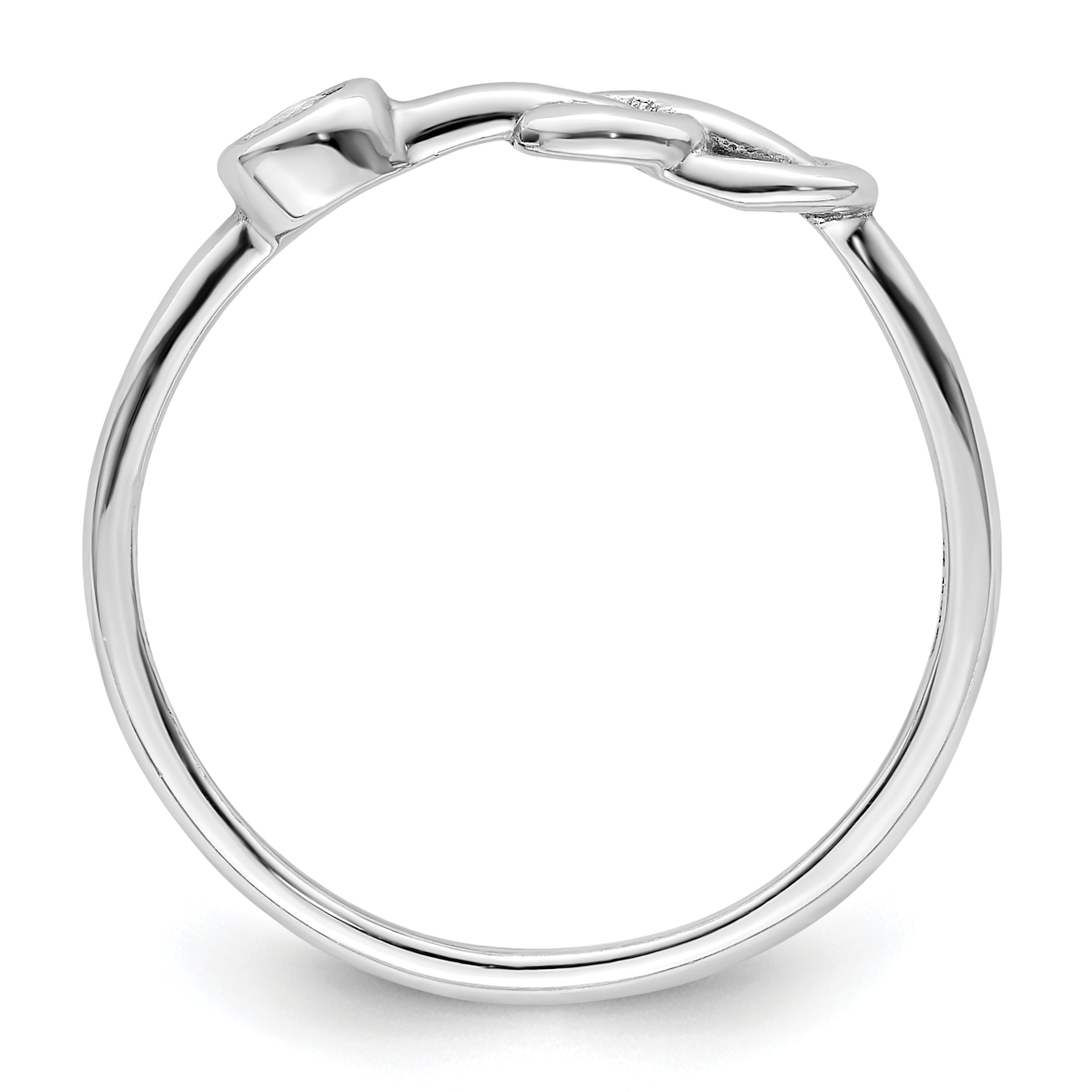 Sterling Silver Rhodium-plated Polished Infinity White Topaz Ring Secondary image