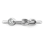 Sterling Silver Rhodium-plated Polished Infinity White Topaz Ring