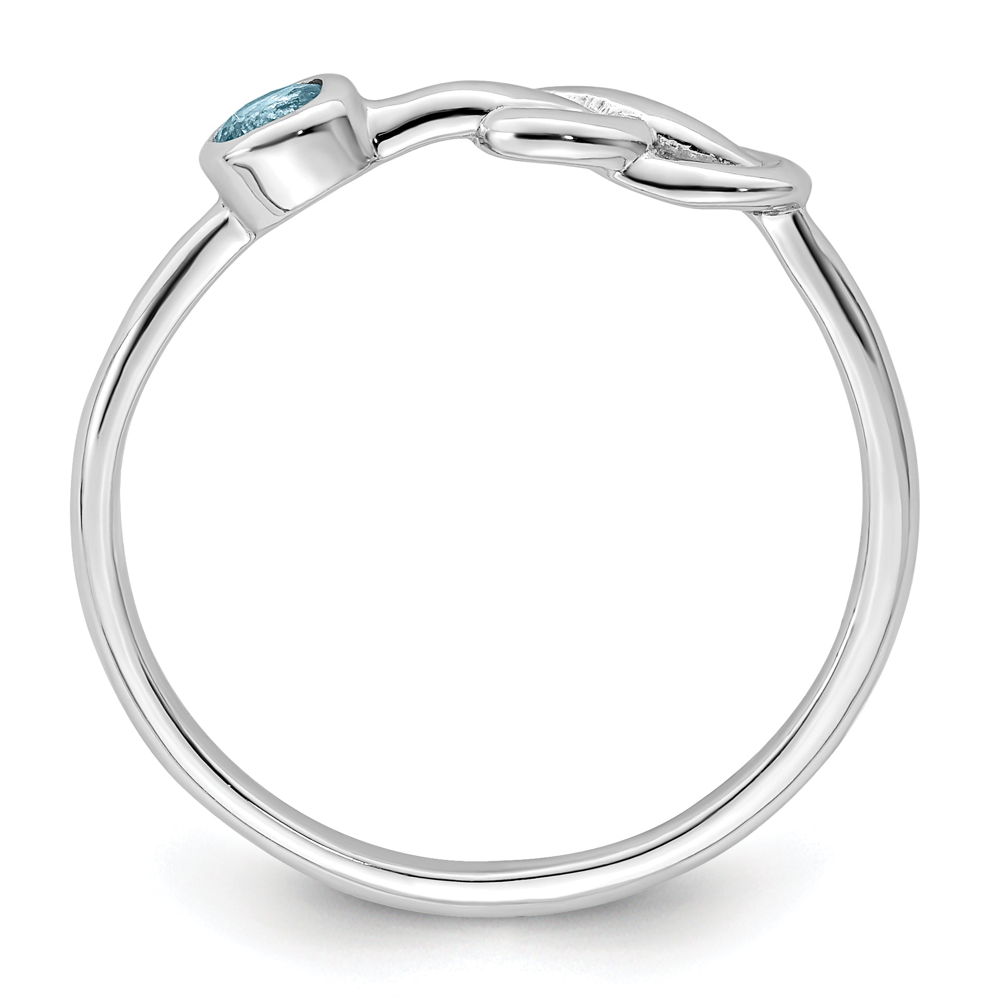 Sterling Silver Rhodium-plated Polished Infinity LS Blue Topaz Ring Secondary image