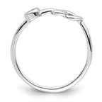 Sterling Silver Rhodium-plated Polished Infinity Aquamarine Ring