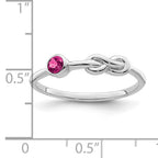 Sterling Silver Rhodium-plated Polished Infinity Pink Tourmaline Ring