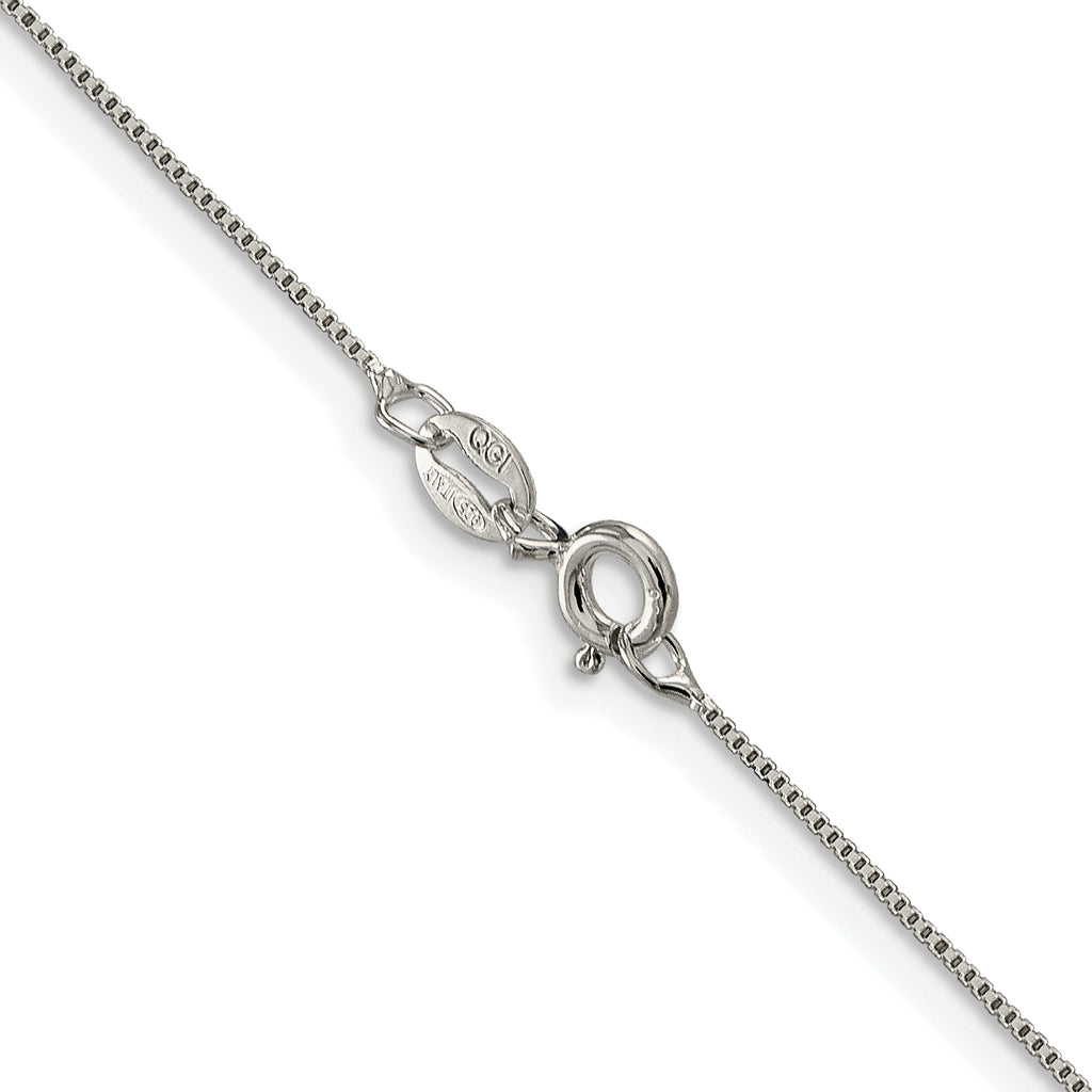 Sterling Silver Rhodium-plated .6mm Box Chain w/ ext.