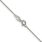 Sterling Silver Rhodium-plated .6mm Box Chain w/ ext.