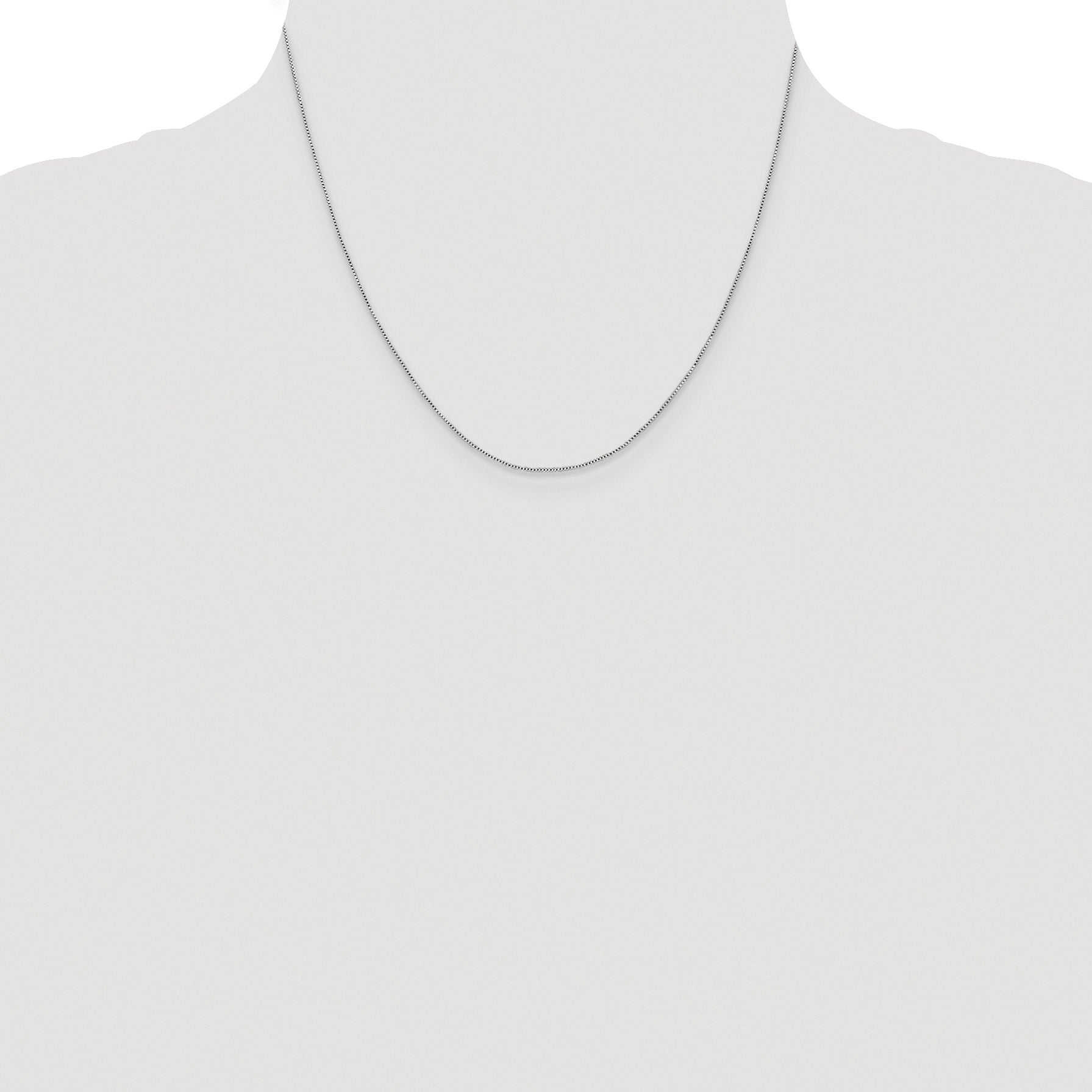 Sterling Silver Rhodium-plated .6mm Box Chain