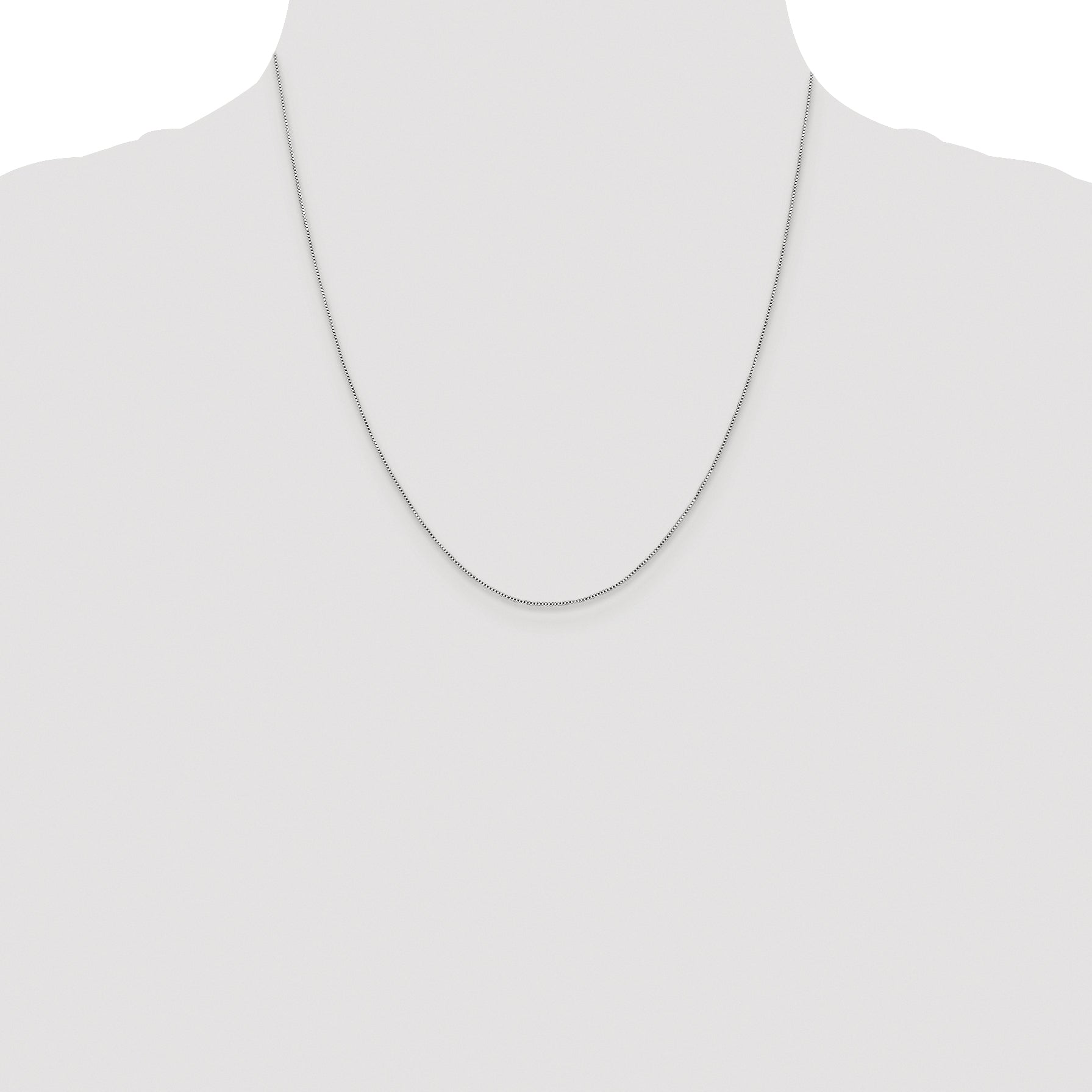 Sterling Silver Rhodium-plated .6mm Box Chain