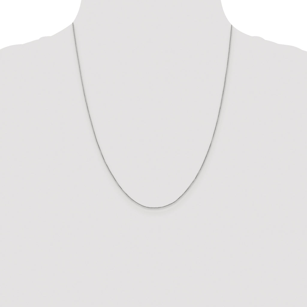 Sterling Silver Rhodium-plated .6mm Box Chain