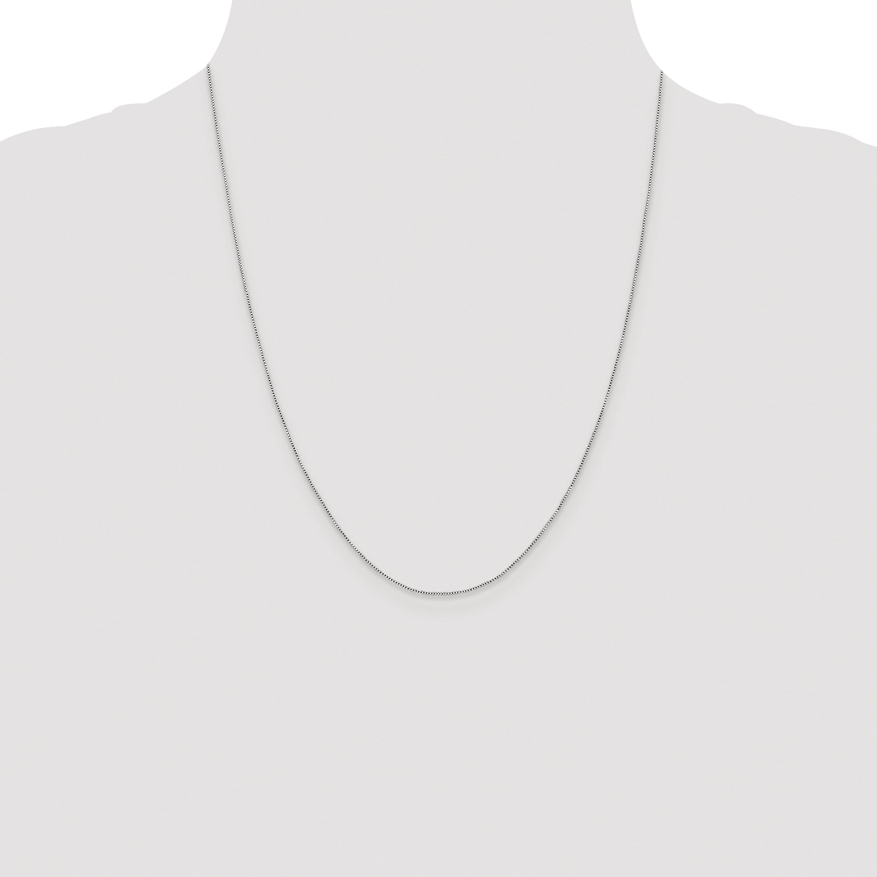Sterling Silver Rhodium-plated .6mm Box Chain