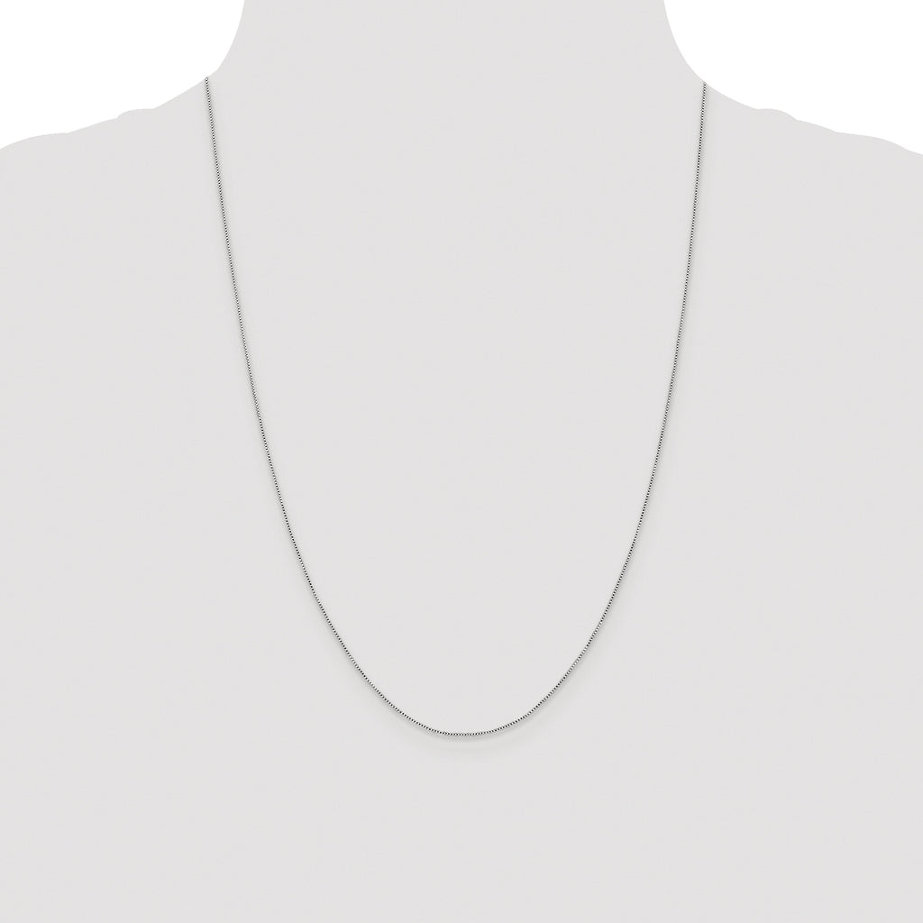 Sterling Silver Rhodium-plated .6mm Box Chain