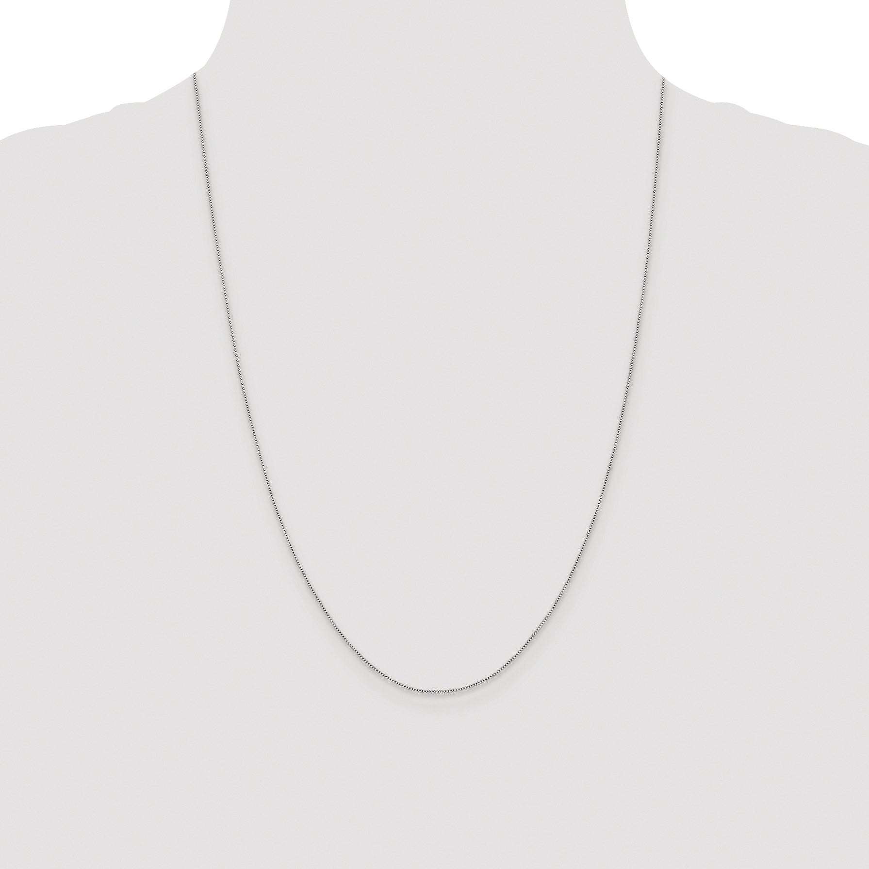 Sterling Silver Rhodium-plated .6mm Box Chain