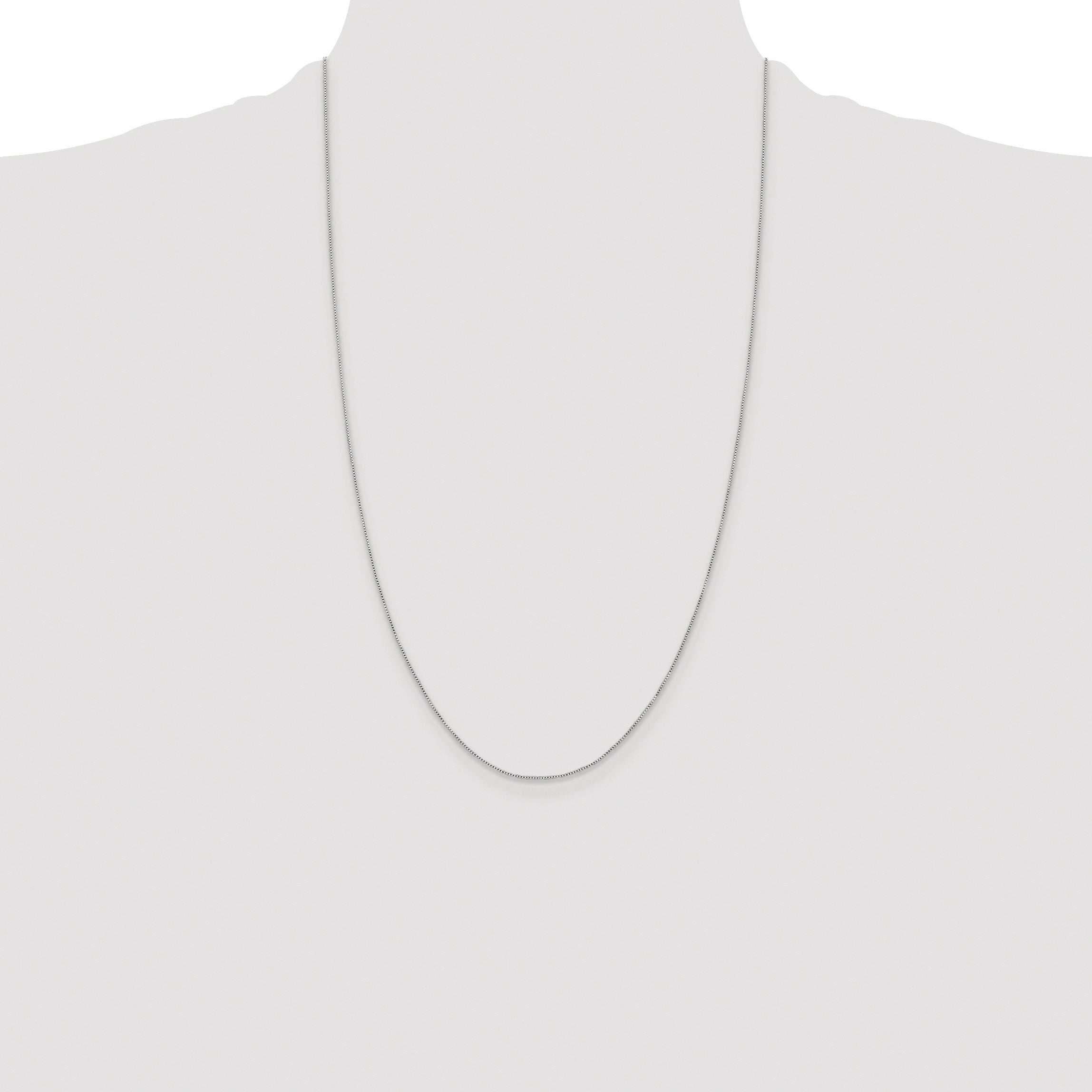 Sterling Silver Rhodium-plated .6mm Box Chain