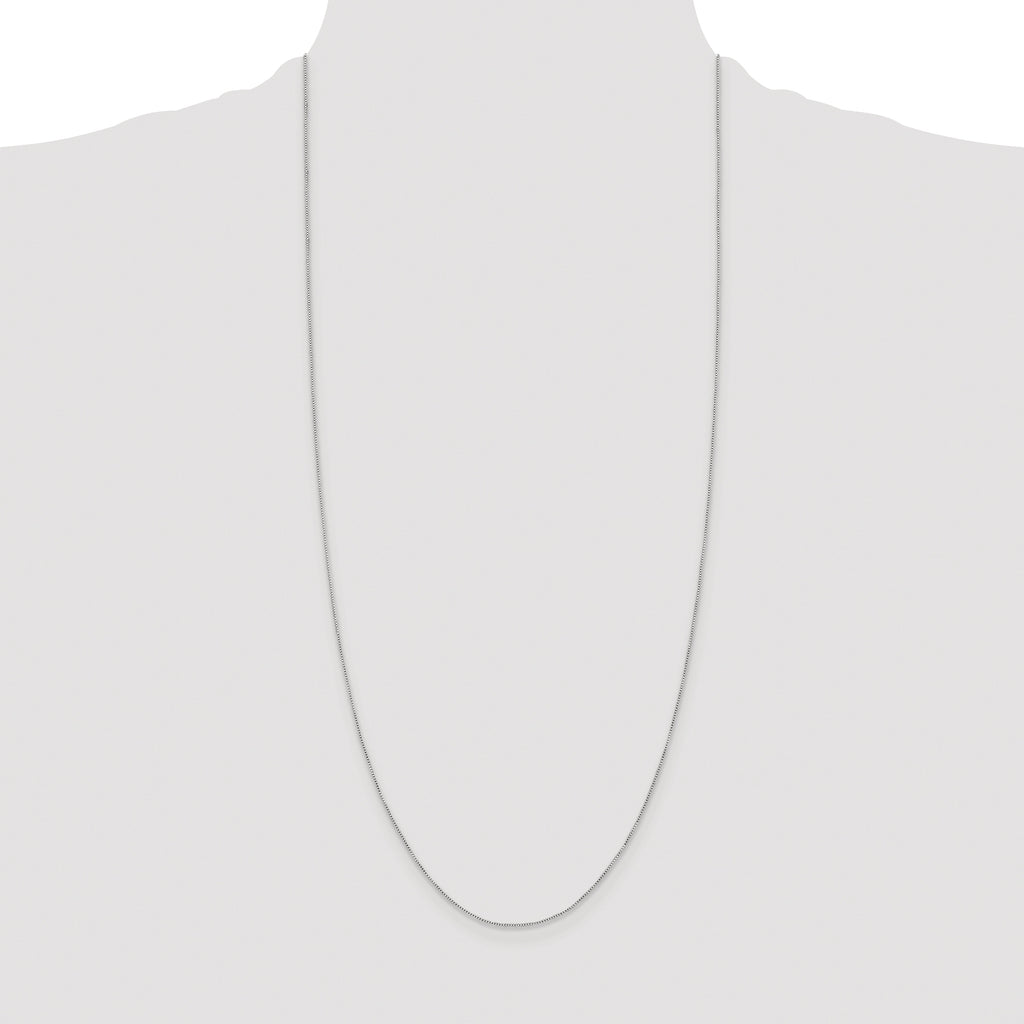 Sterling Silver Rhodium-plated .6mm Box Chain