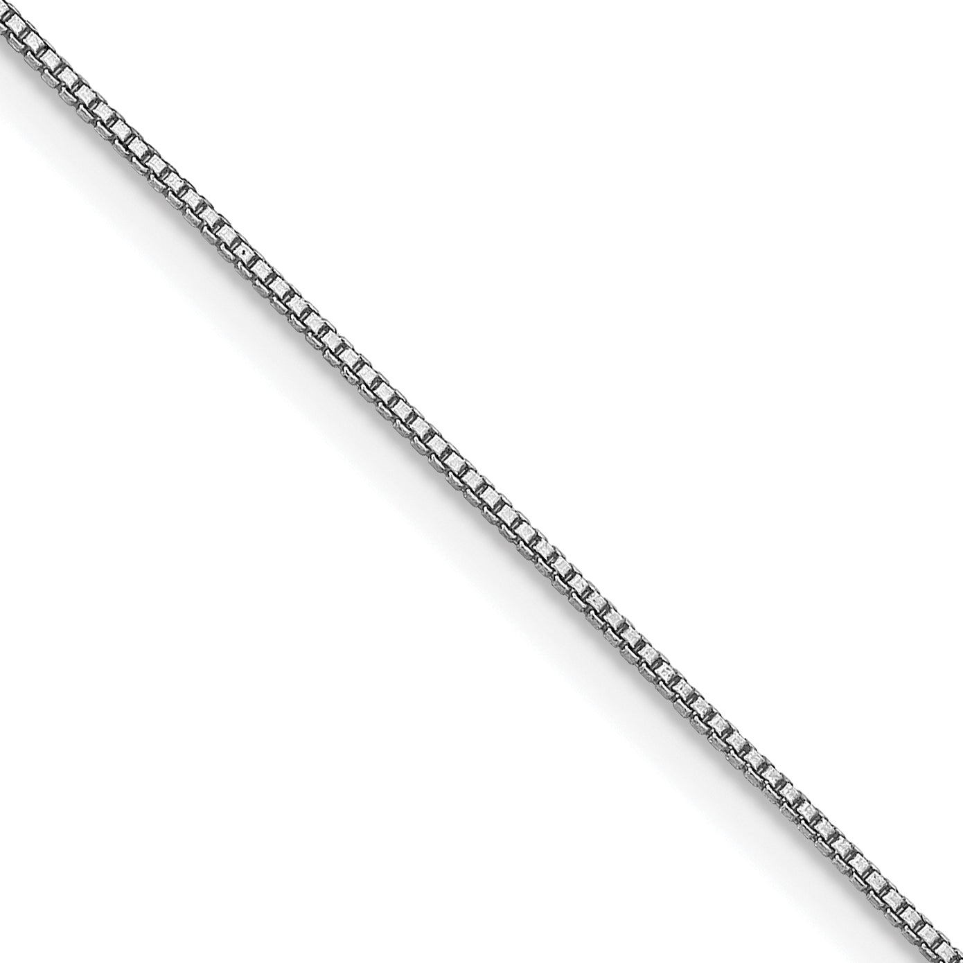 Sterling Silver Rhodium-plated .6mm Box Chain w/ ext.