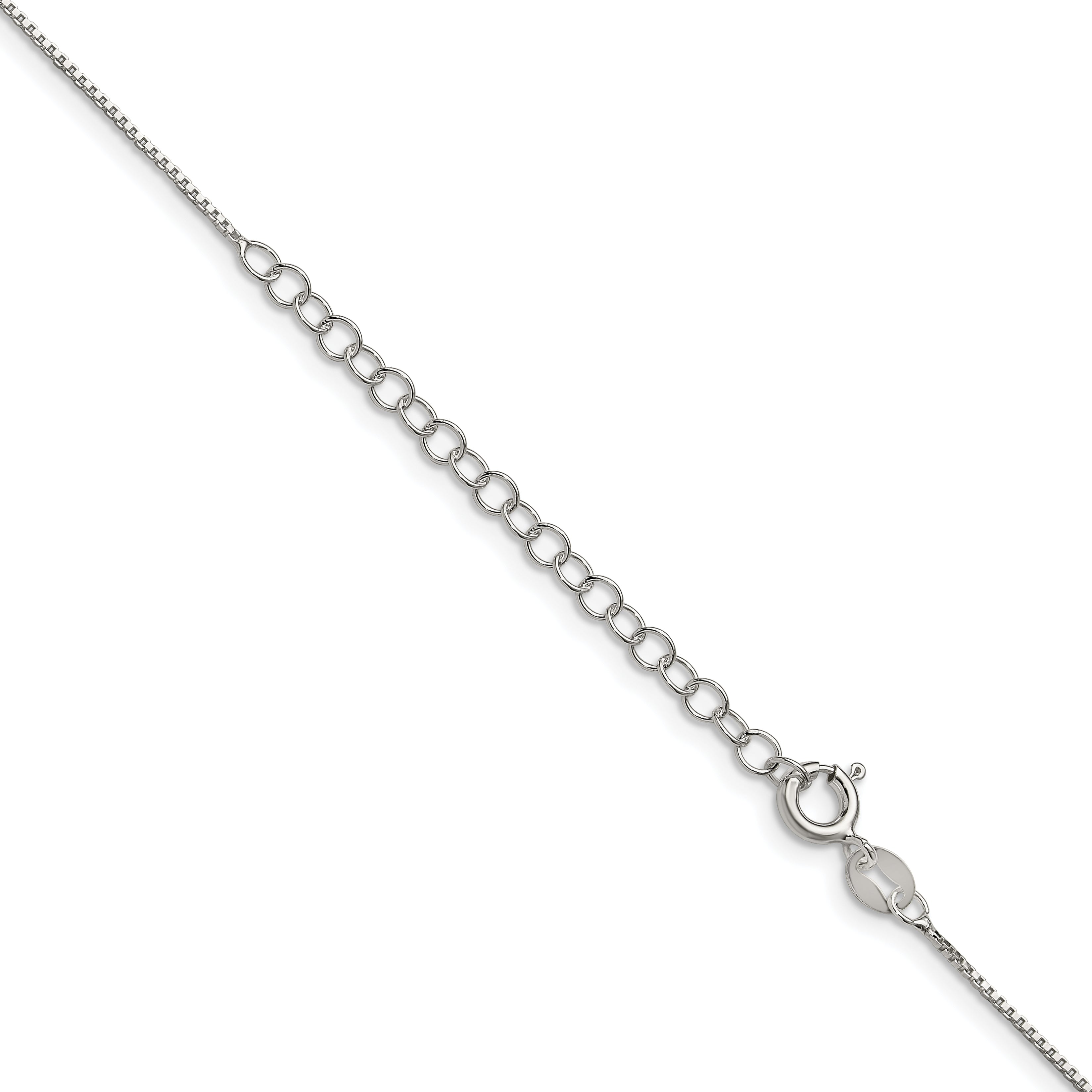 Sterling Silver .8mm Box Chain With 2in ext.
