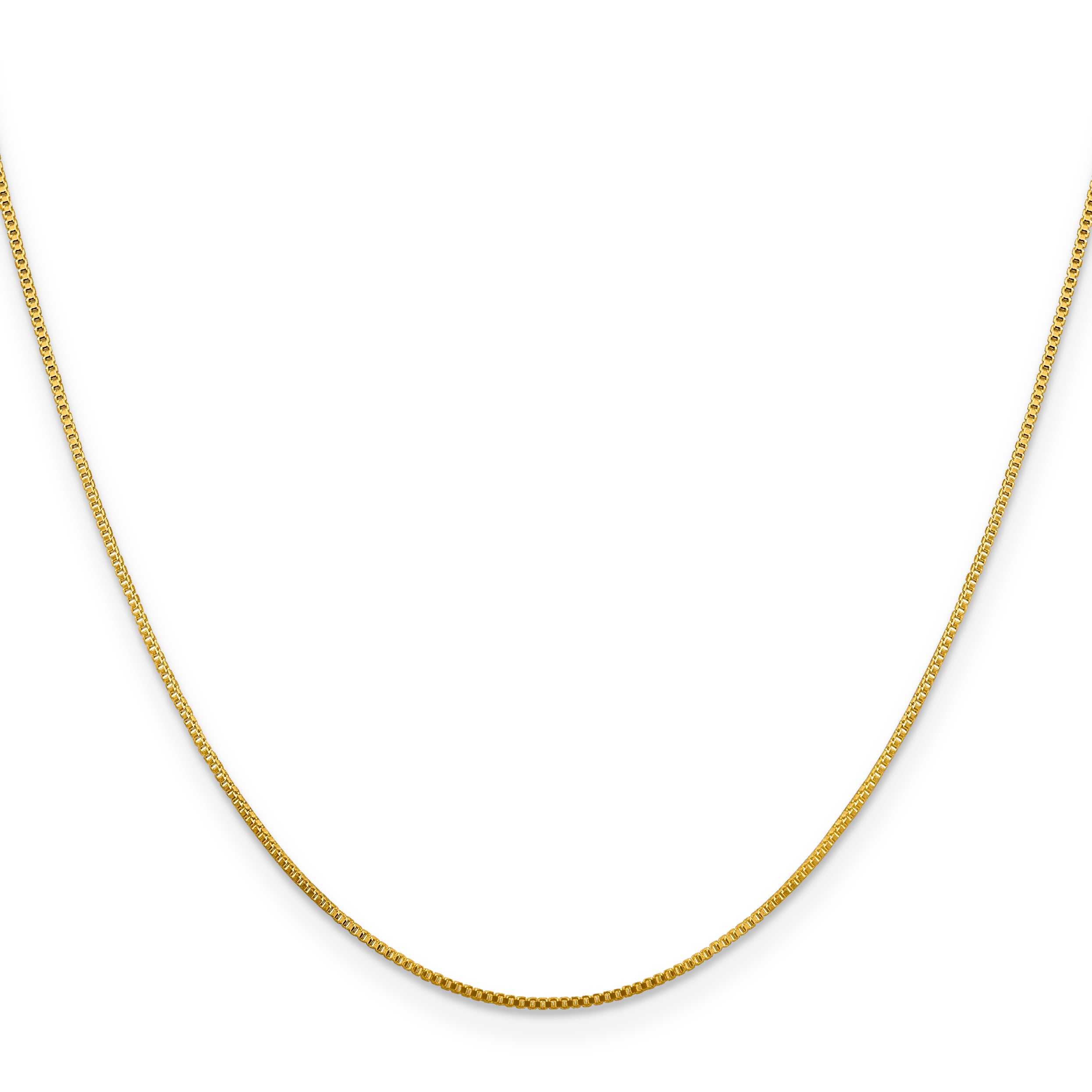 Ss/Gold Plated Solid Box Chain Necklace 0.8mm