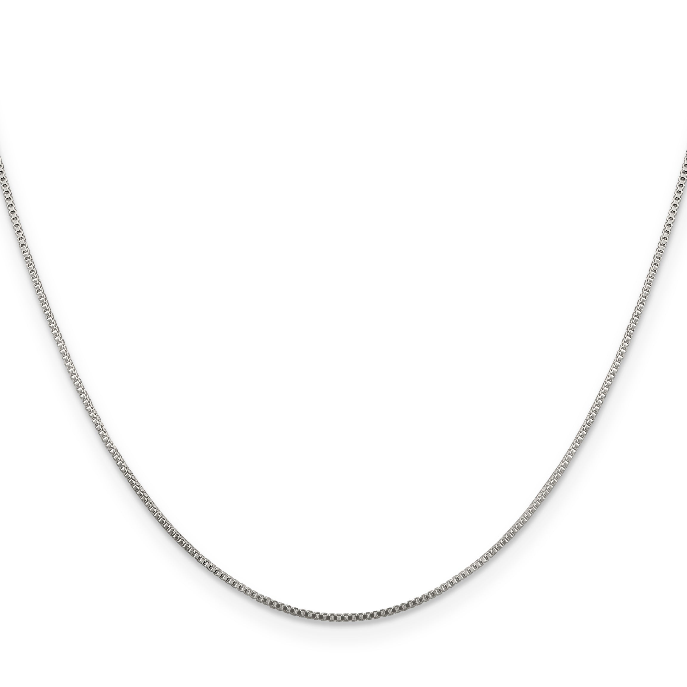 Sterling Silver Rhodium-Plated Box Chain Necklace 0.8mm