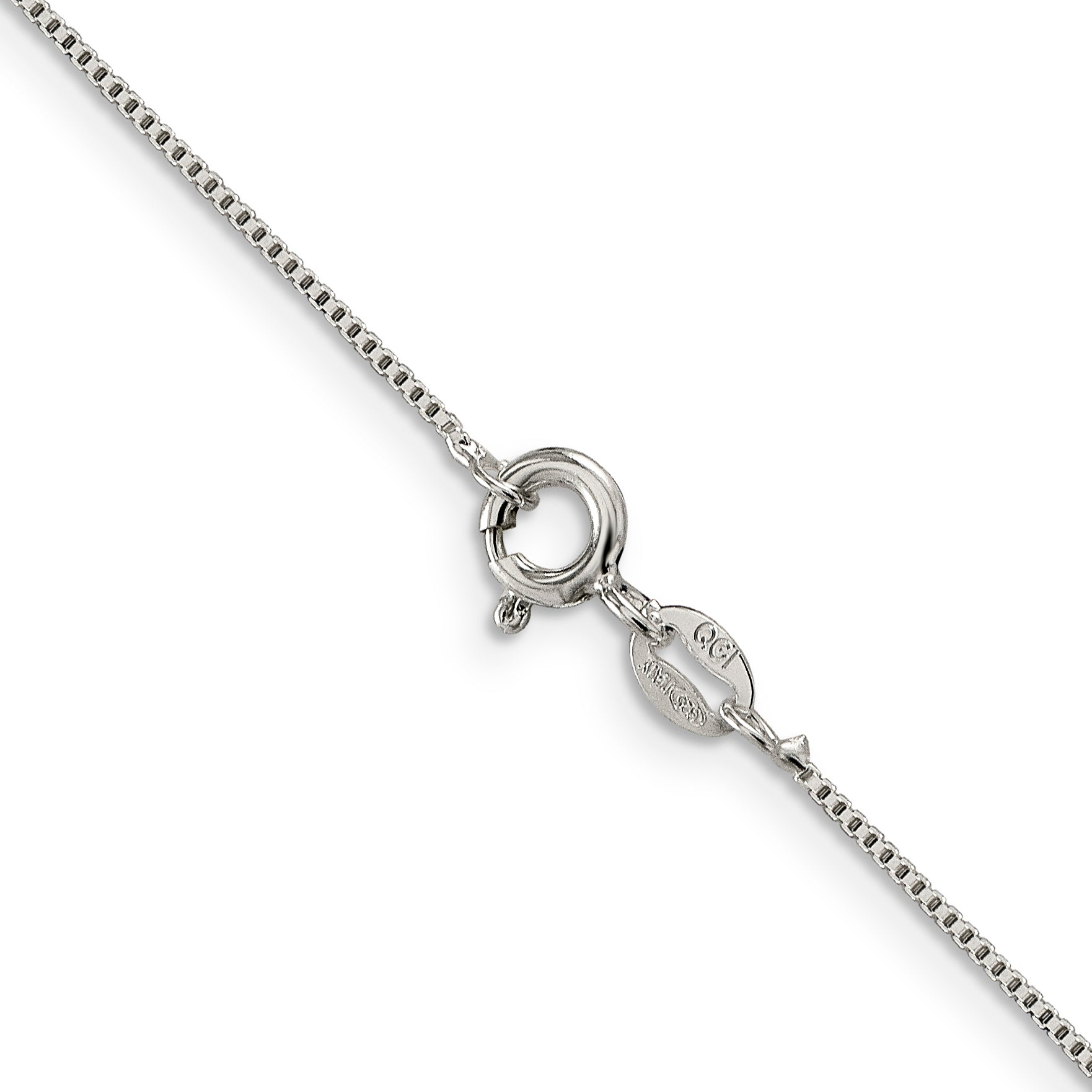 Sterling Silver Rhodium-Plated Box Chain Necklace 0.8mm