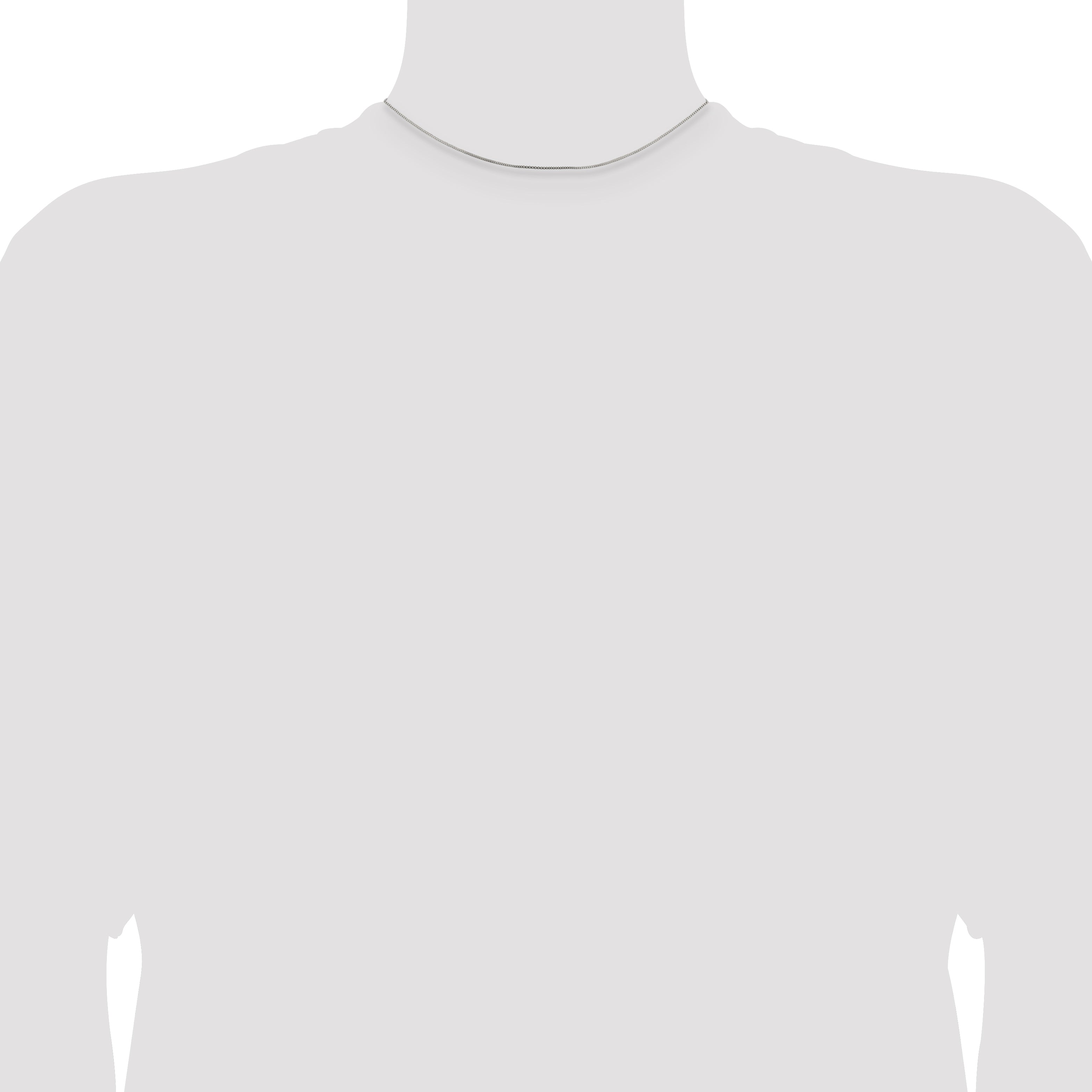 Sterling Silver Rhodium-Plated Box Chain Necklace 0.8mm