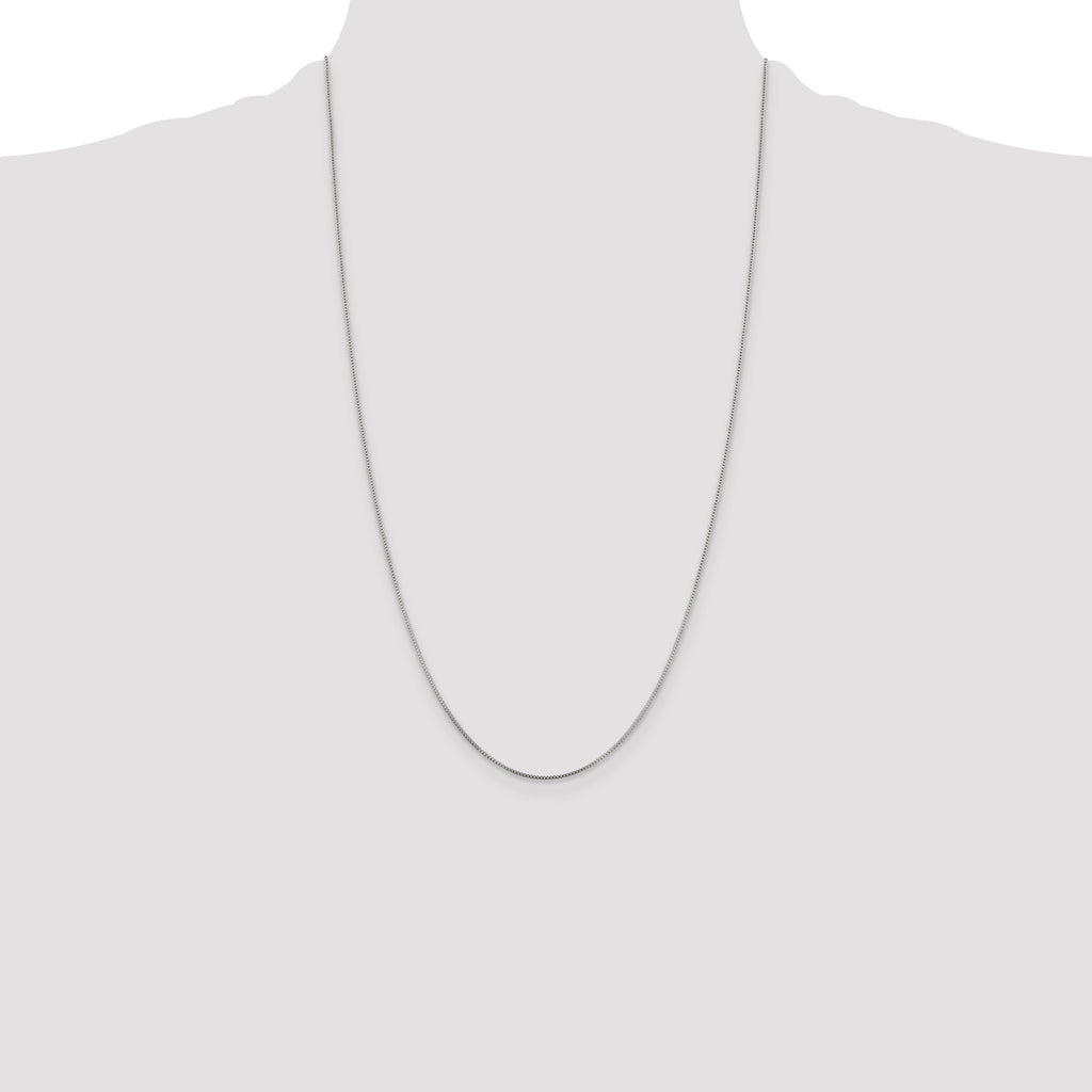 Sterling Silver Rhodium-plated .8mm Box Chain