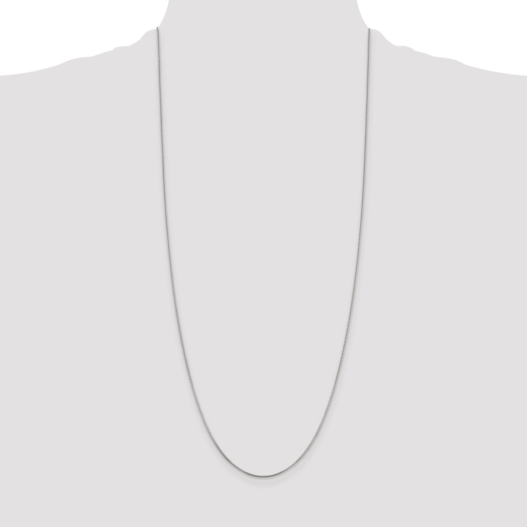 Sterling Silver Rhodium-plated .8mm Box Chain
