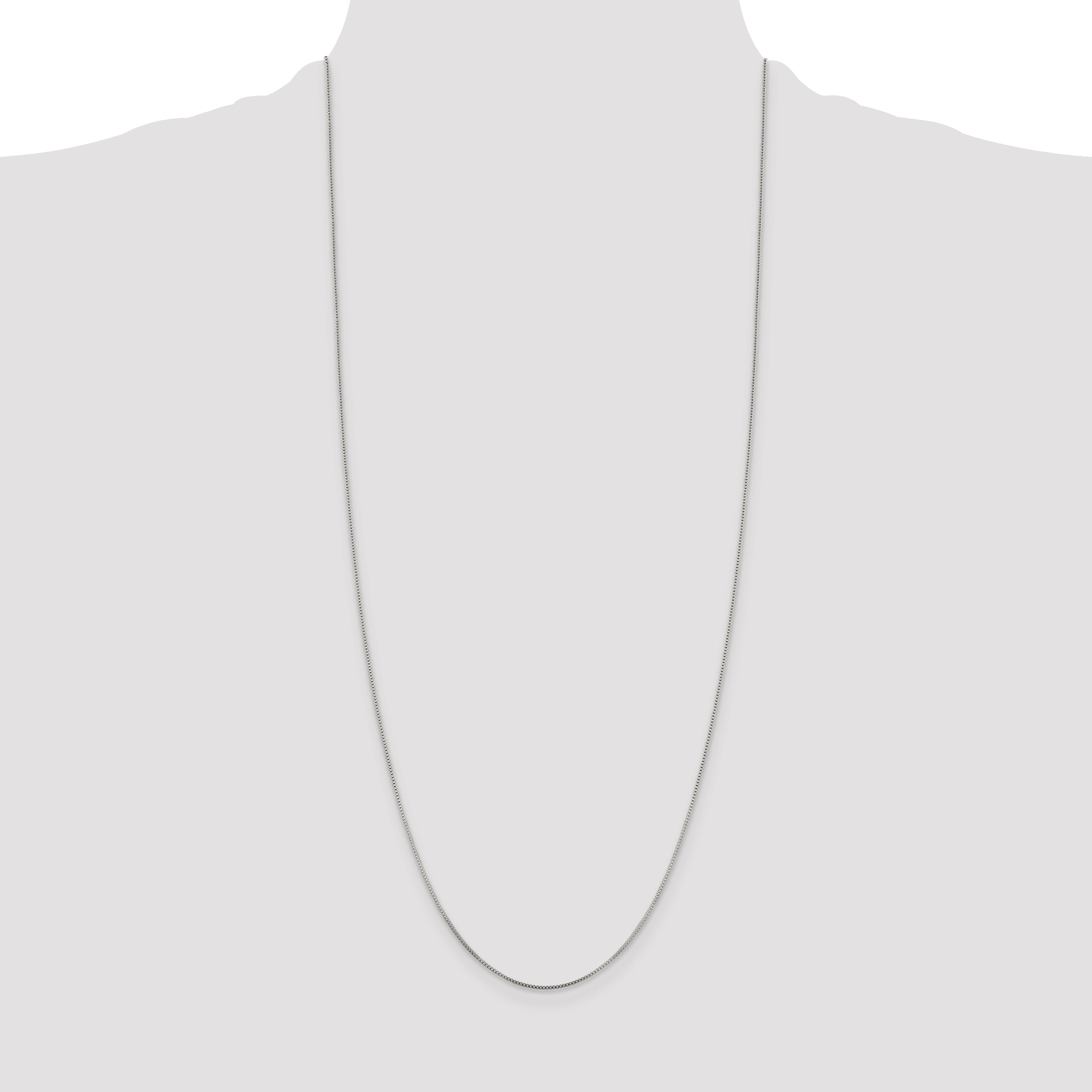 Sterling Silver Rhodium-plated .8mm Box Chain