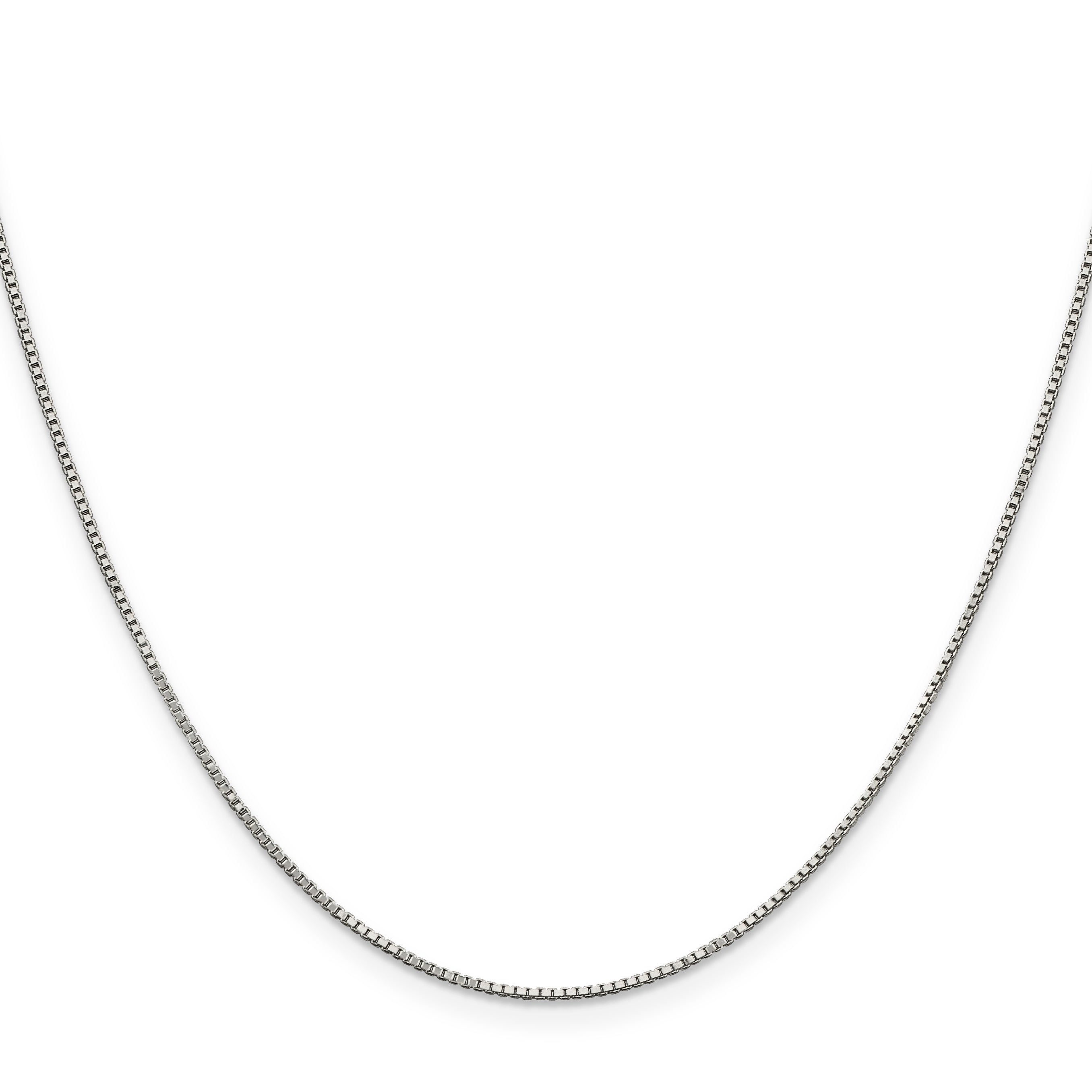 Sterling Silver Box Chain Necklace 0.9mm Secondary image