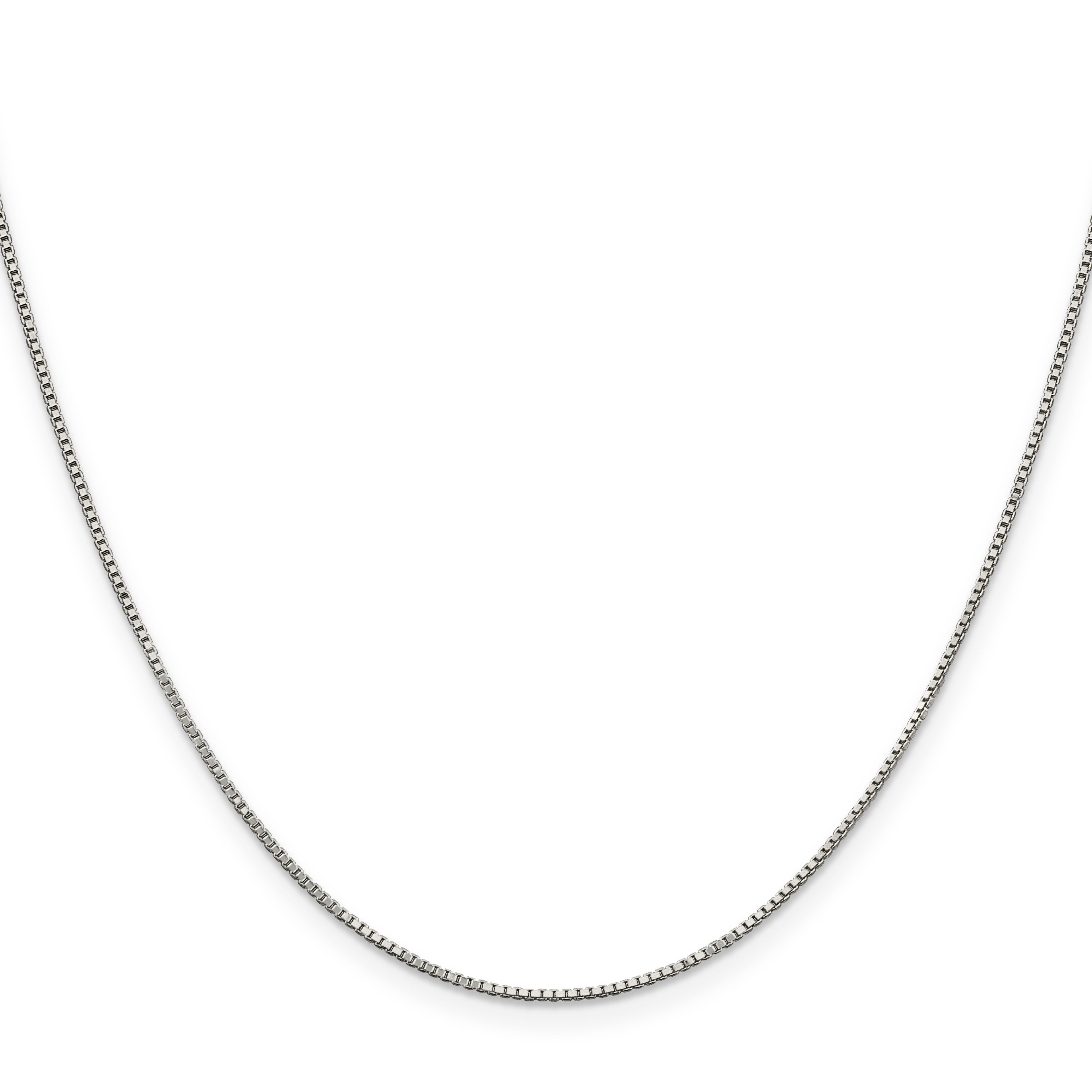 Sterling Silver Rhodium-Plated Box Chain Necklace 0.9mm Secondary image