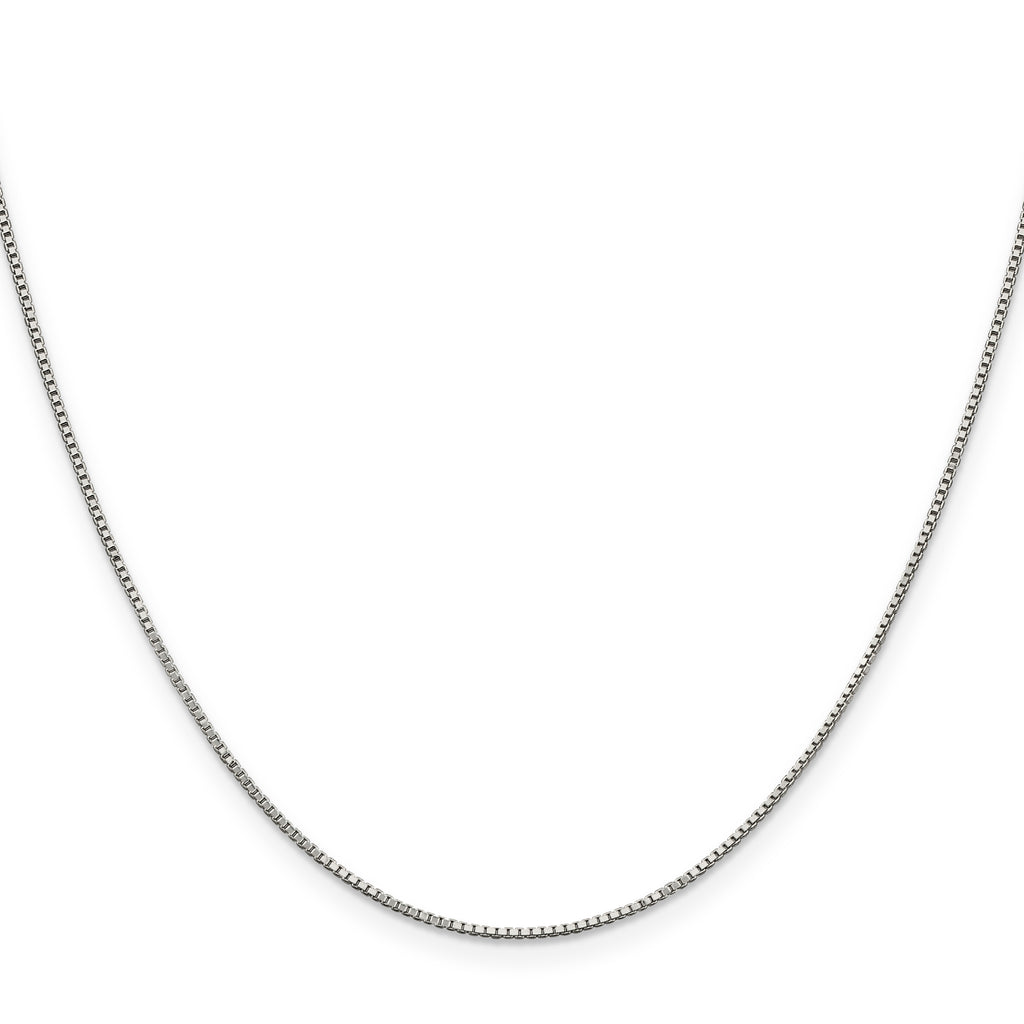 Sterling Silver Rhodium-Plated Box Chain Necklace 0.9mm