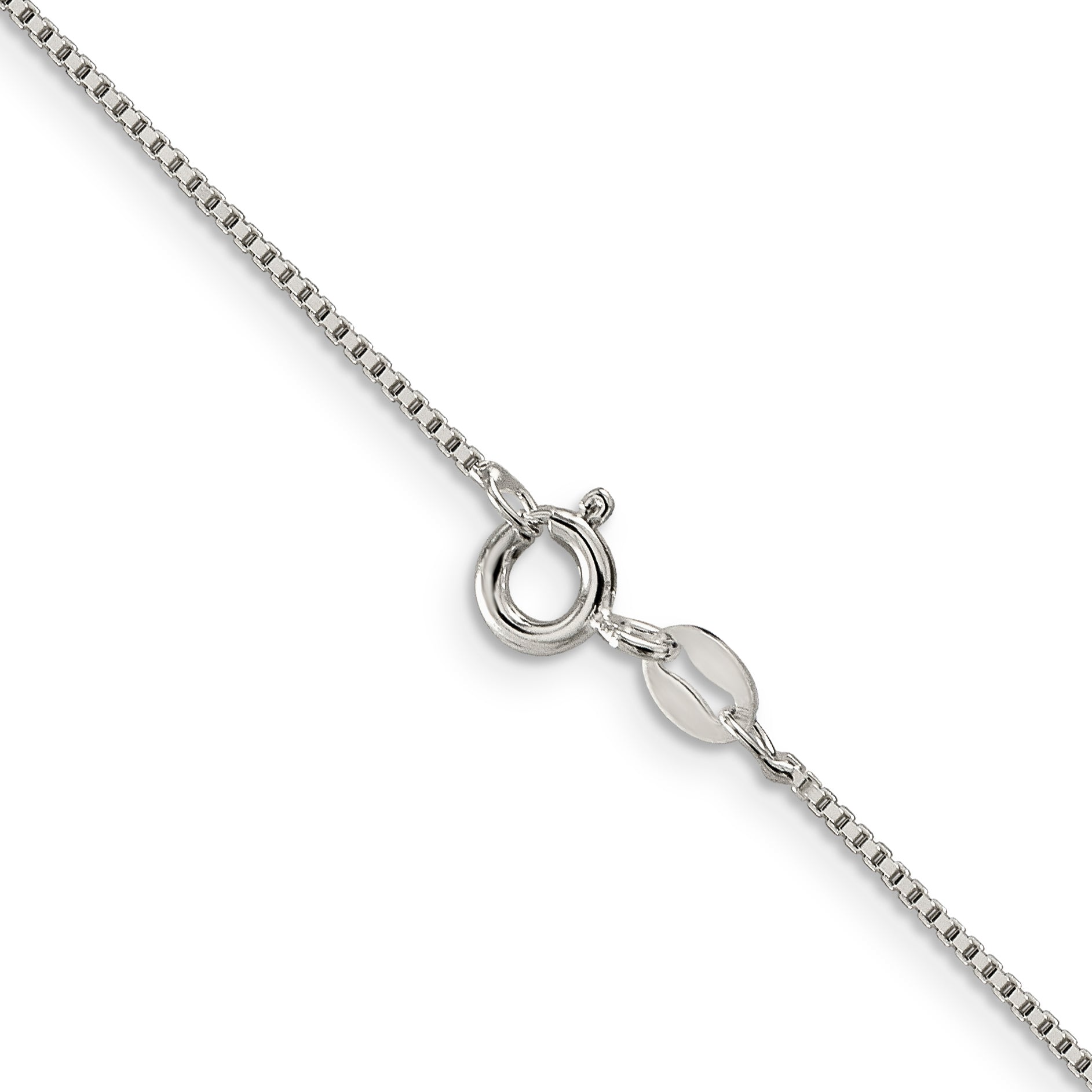Sterling Silver Rhodium-Plated Box Chain Necklace 0.9mm