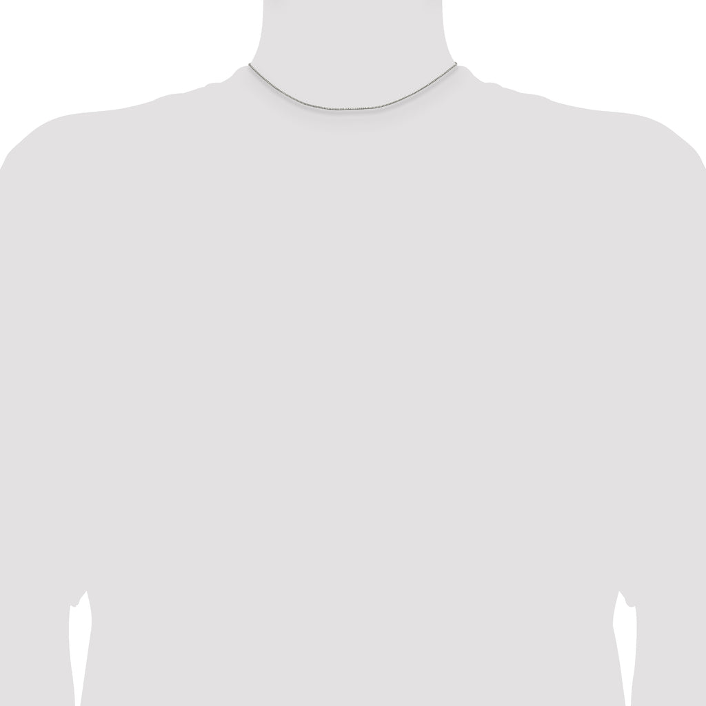 Sterling Silver Rhodium-plated .9mm Box Chain