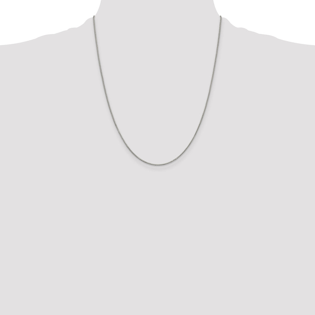 Sterling Silver Rhodium-plated .9mm Box Chain