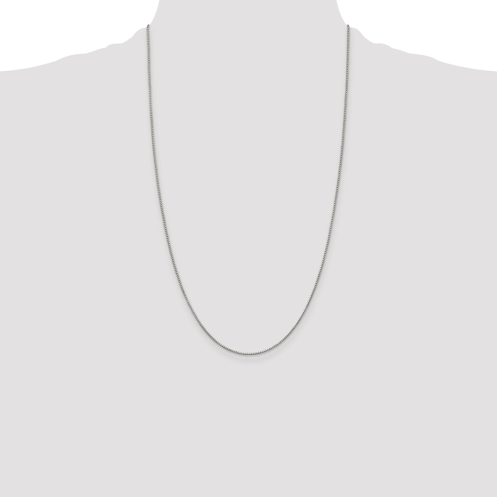 Sterling Silver Rhodium-plated .9mm Box Chain