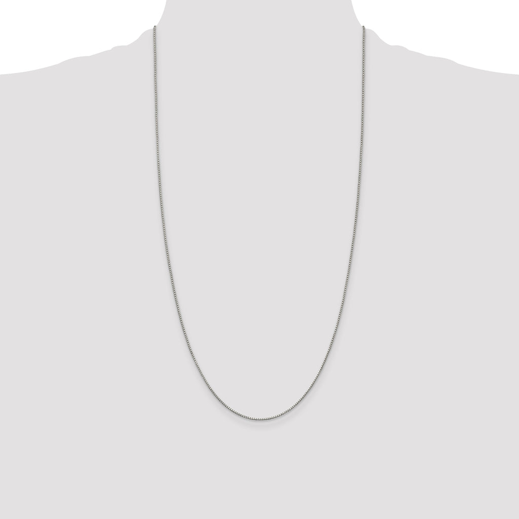 Sterling Silver Rhodium-plated .9mm Box Chain