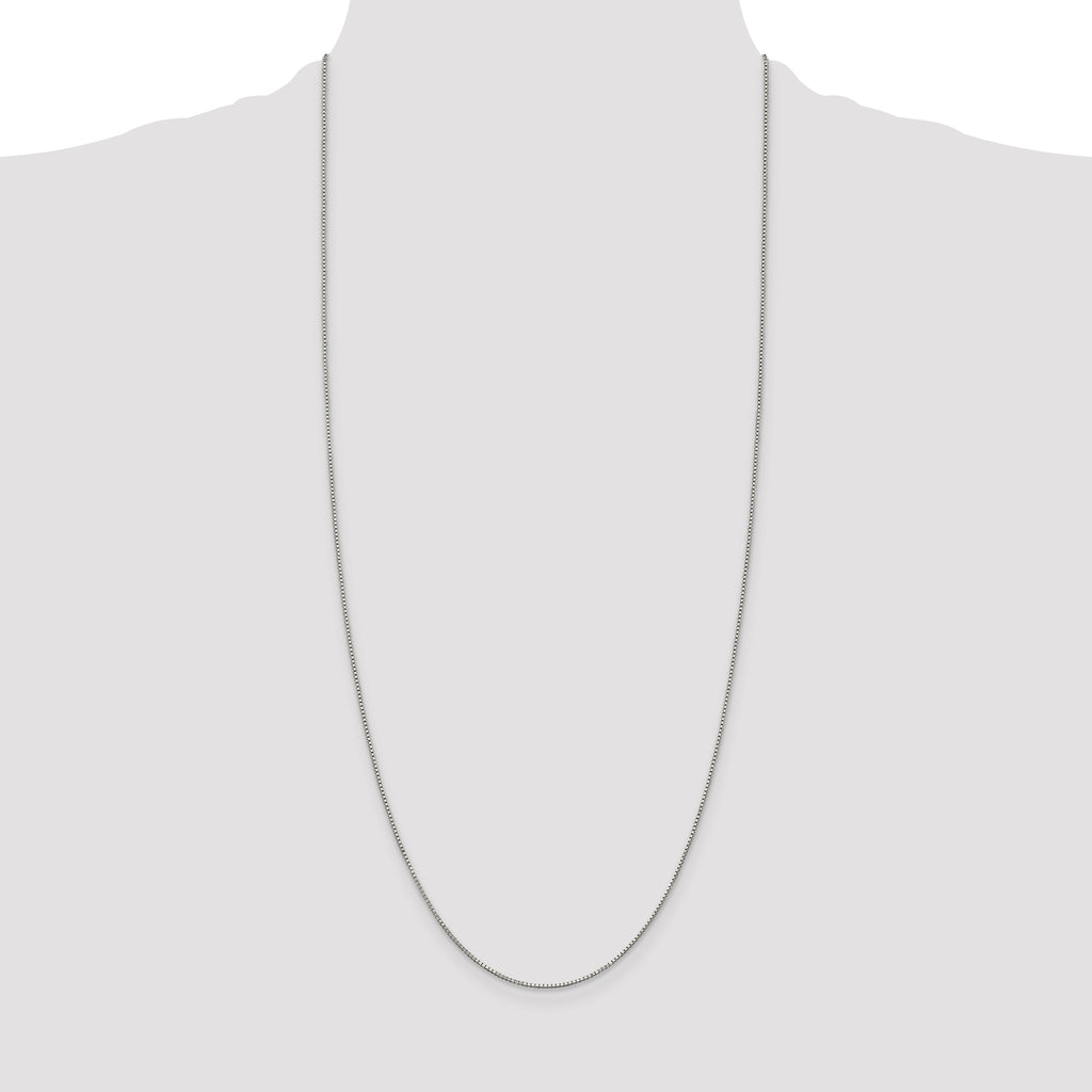 Sterling Silver Rhodium-plated .9mm Box Chain