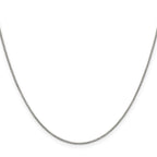 Sterling Silver Rhodium-plated .9mm Box Chain with a 4 inch extention