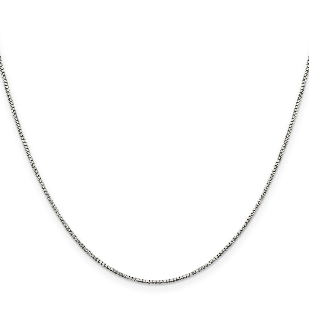 Sterling Silver Rhodium-plated .9mm Box Chain with a 4 inch extention