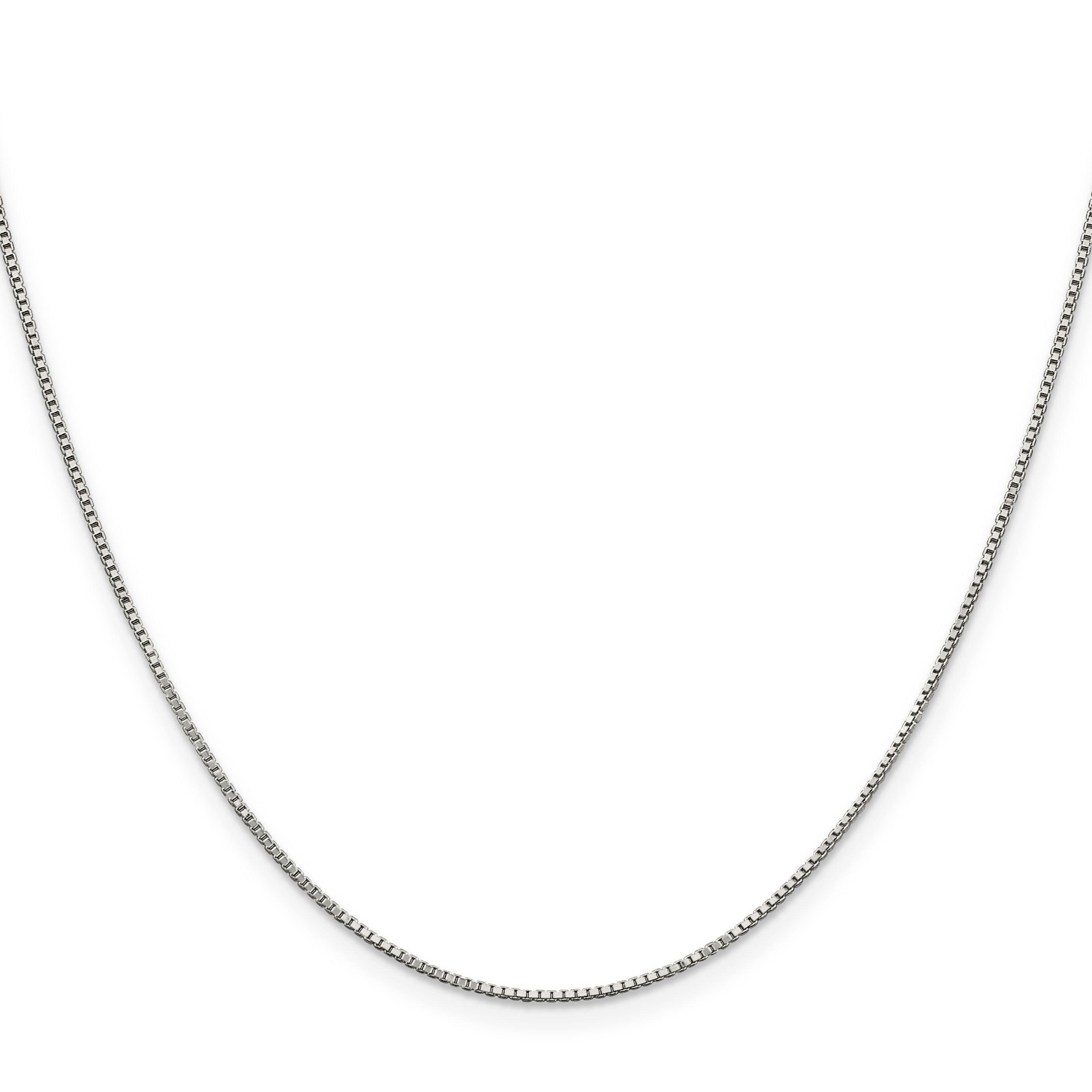 Sterling Silver Rhodium-plated .9mm Box Chain with a 4 inch extention