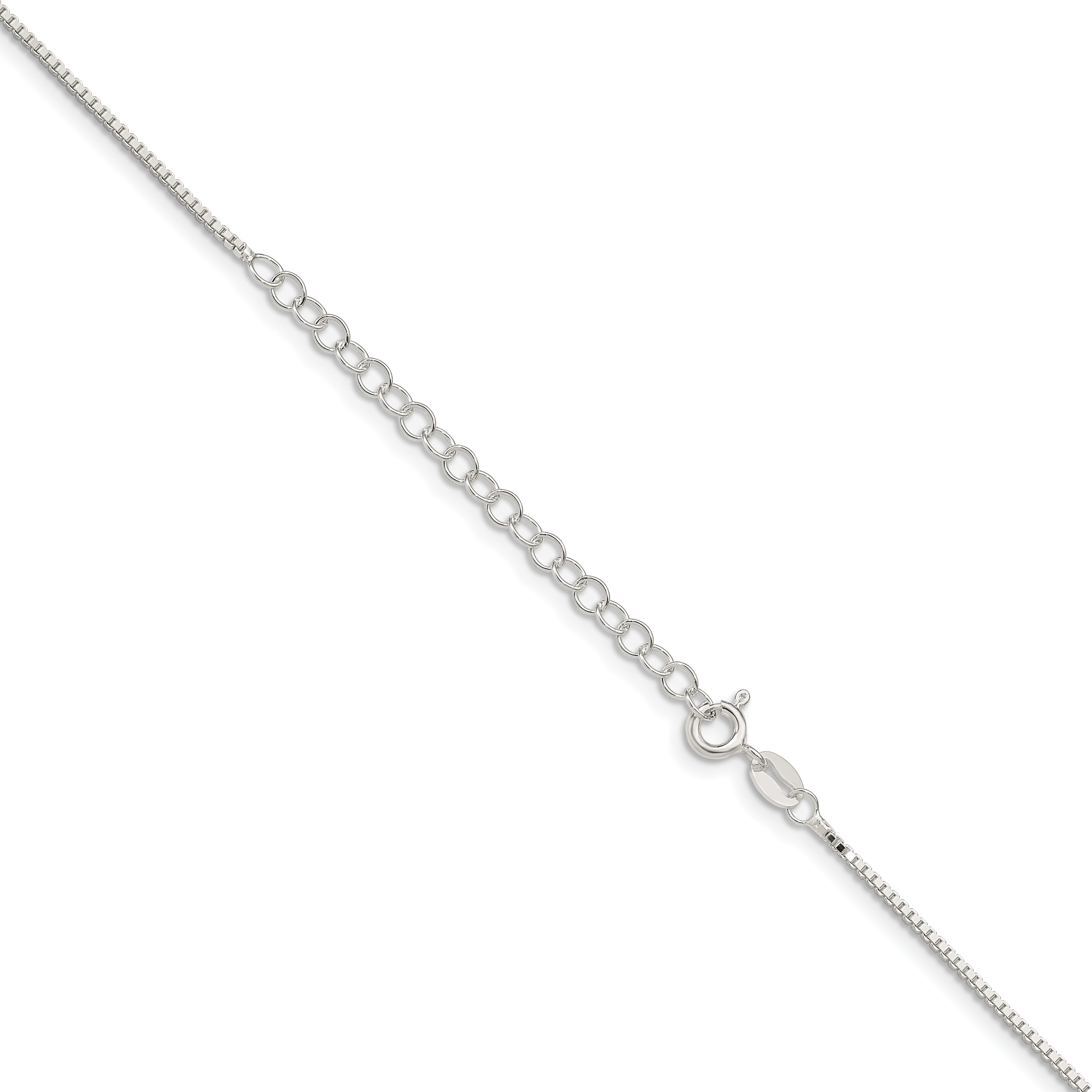Sterling Silver 1.1mm Box Chain With 2in ext.