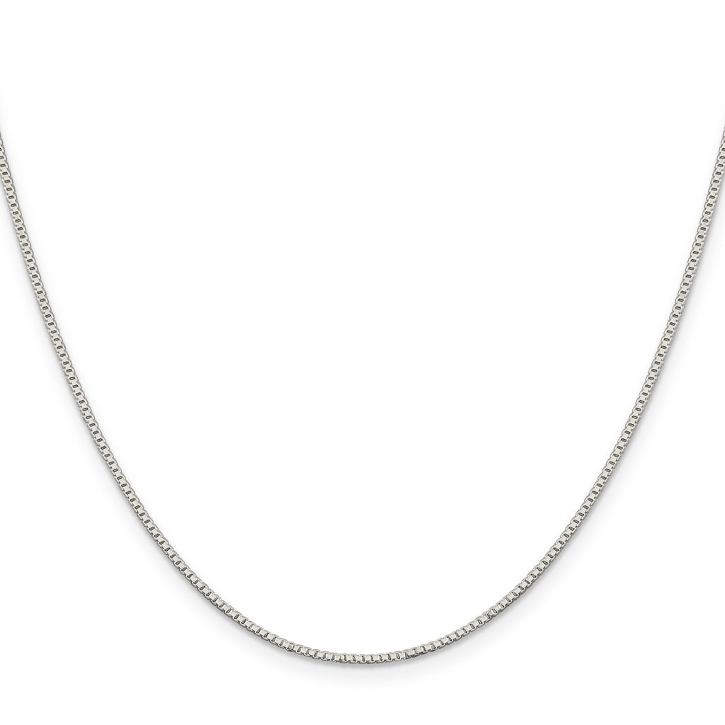 Sterling Silver Rhodium-Plated Box Chain Necklace 1.1mm