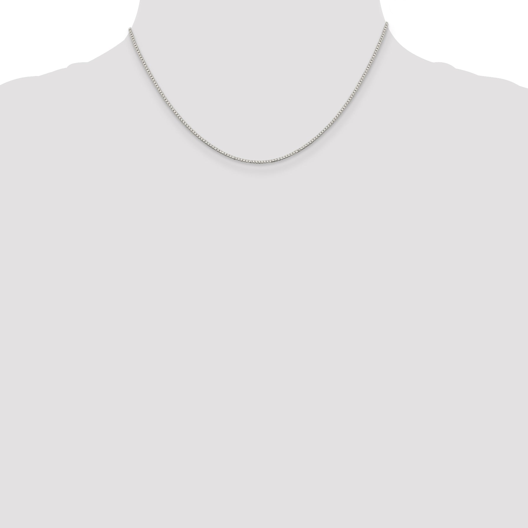 Sterling Silver Rhodium-Plated Box Chain Necklace 1.1mm