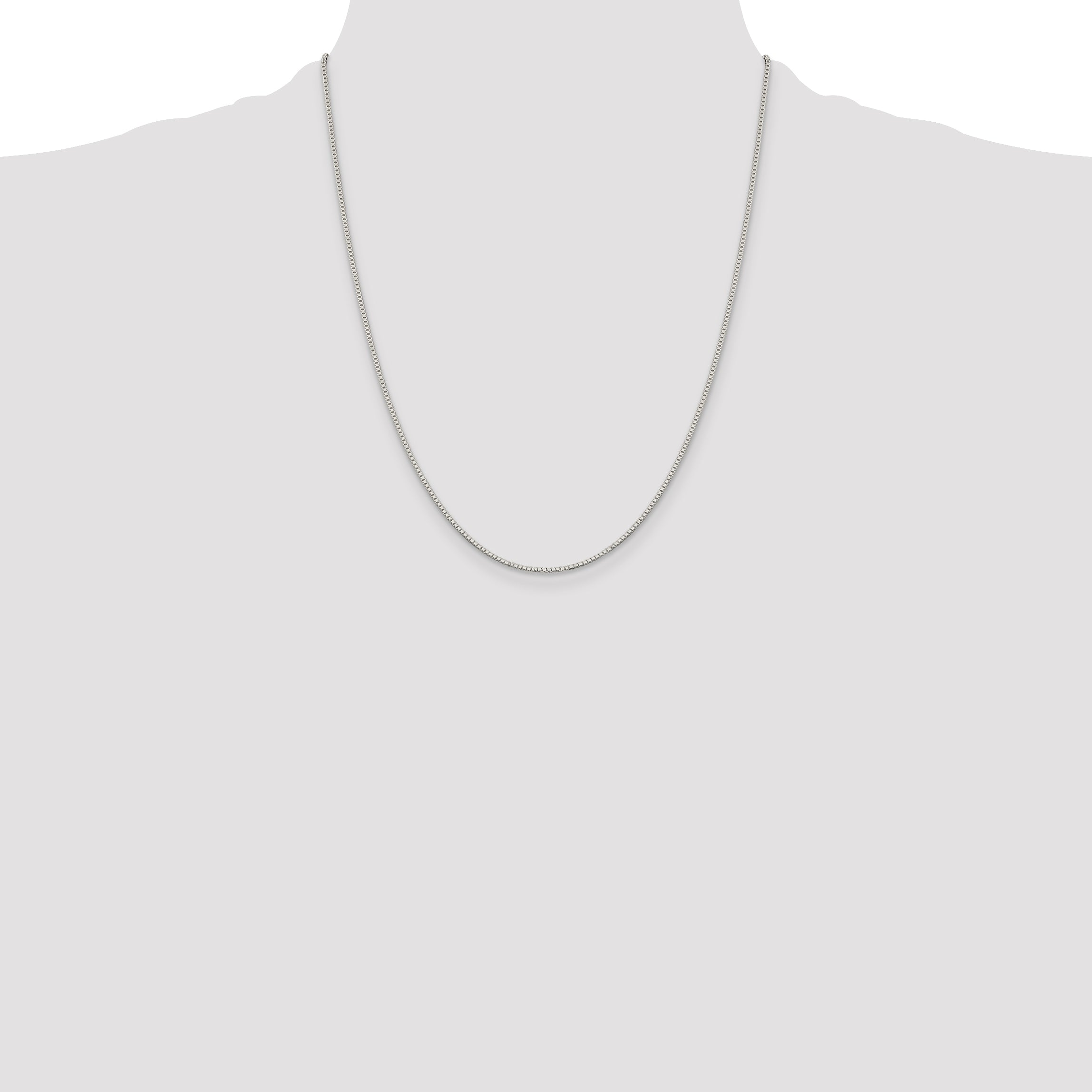 Sterling Silver Rhodium-plated 1.1mm Box Chain With 4in ext.