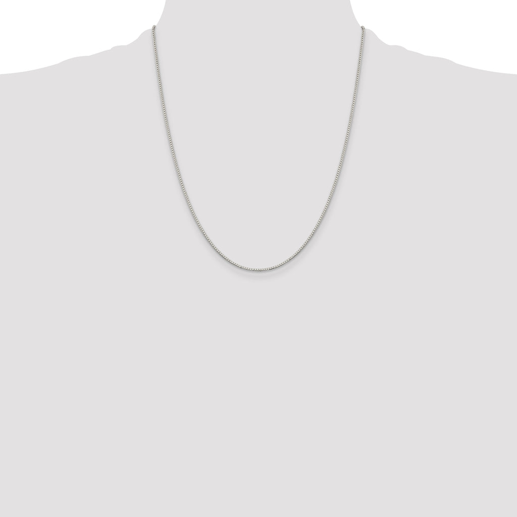 Sterling Silver Rhodium-plated 1.1mm Box Chain