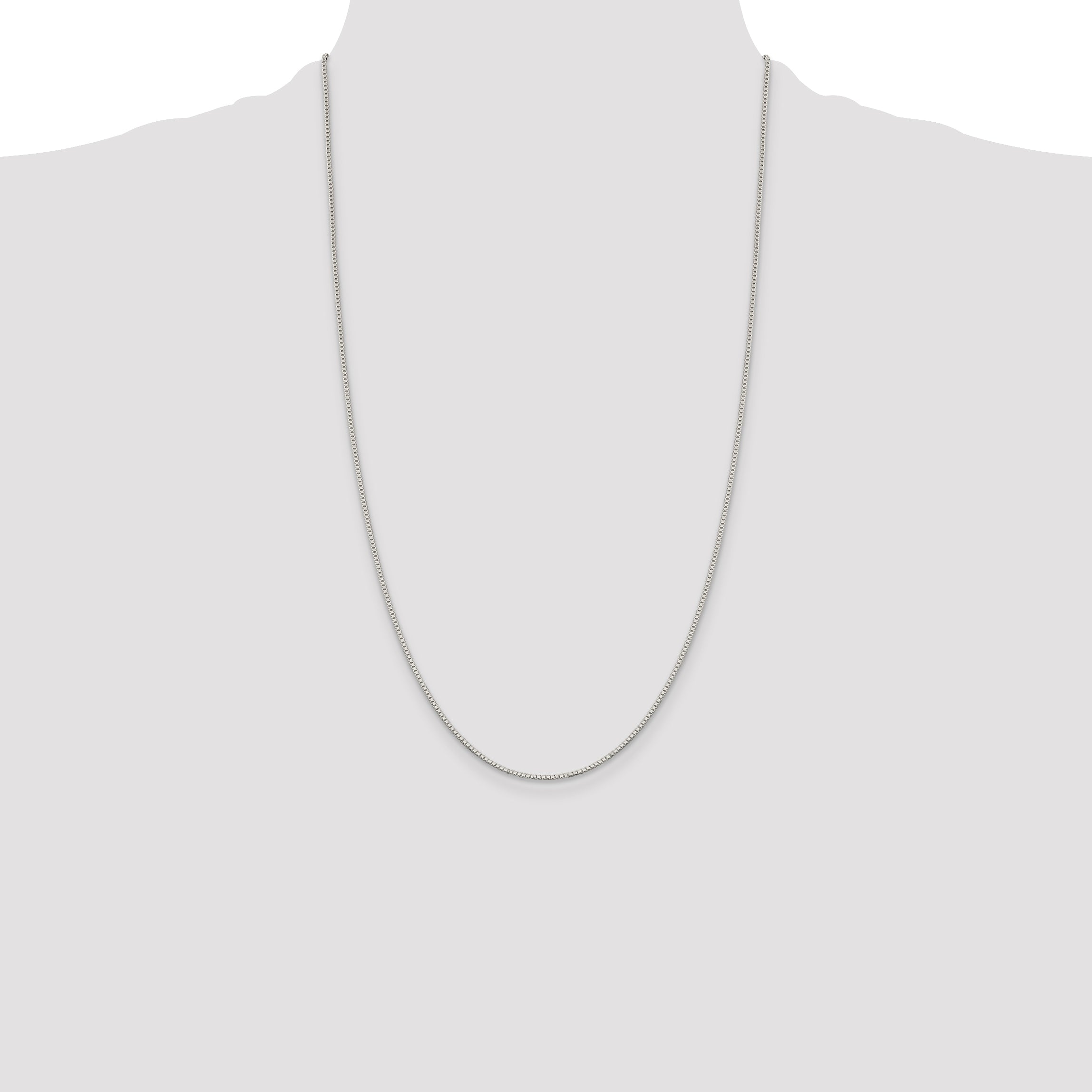 Sterling Silver Rhodium-plated 1.1mm Box Chain