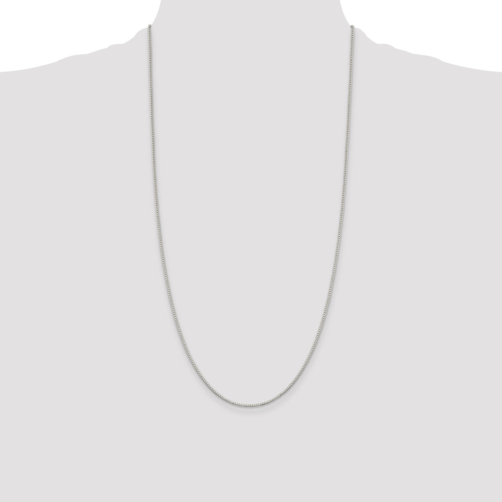 Sterling Silver Rhodium-plated 1.1mm Box Chain