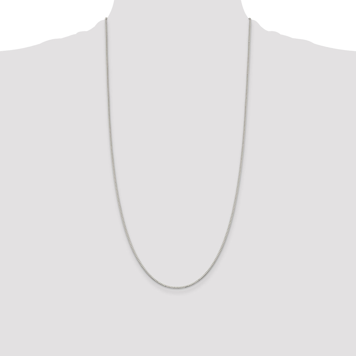 Sterling Silver Rhodium-plated 1.1mm Box Chain