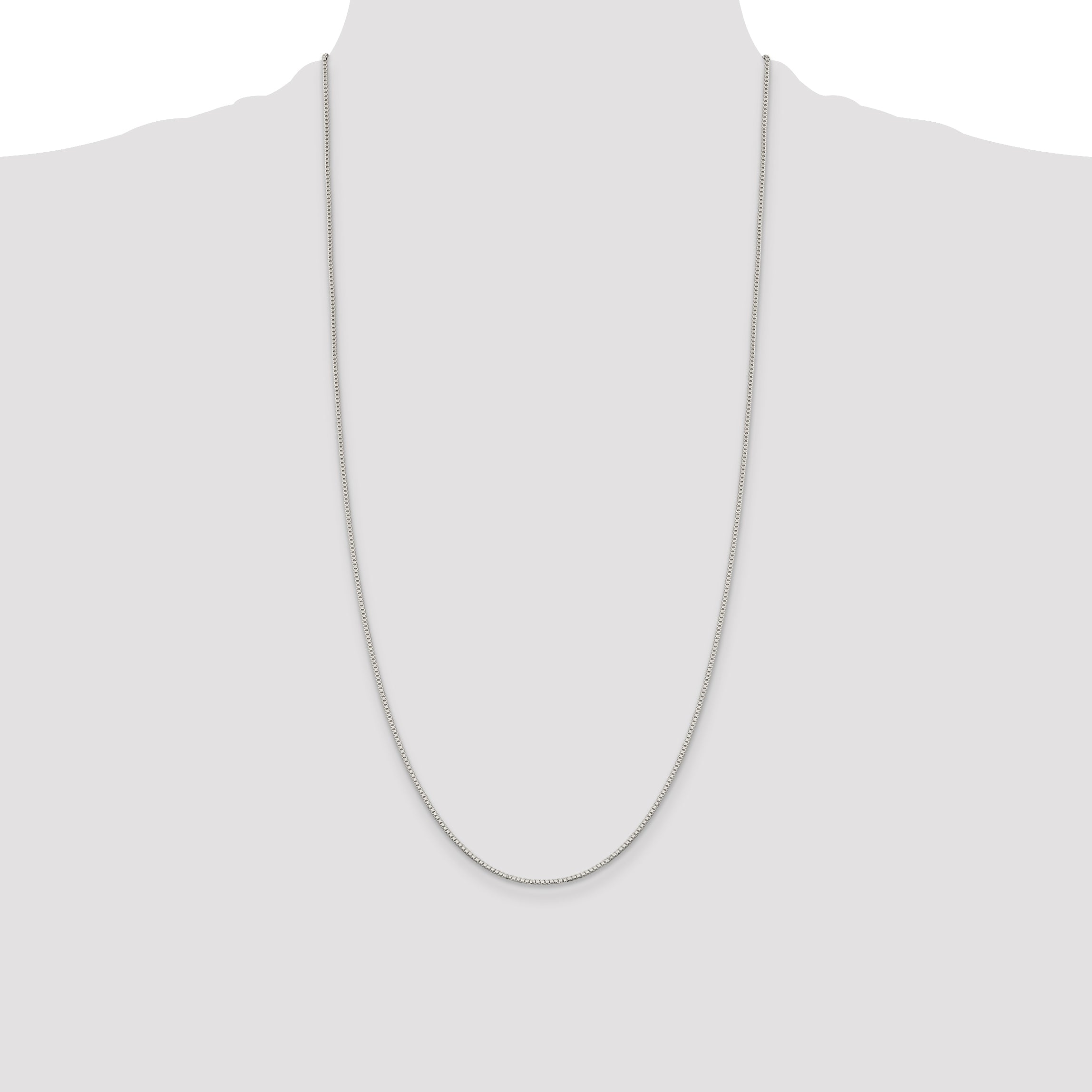 Sterling Silver Rhodium-plated 1.1mm Box Chain