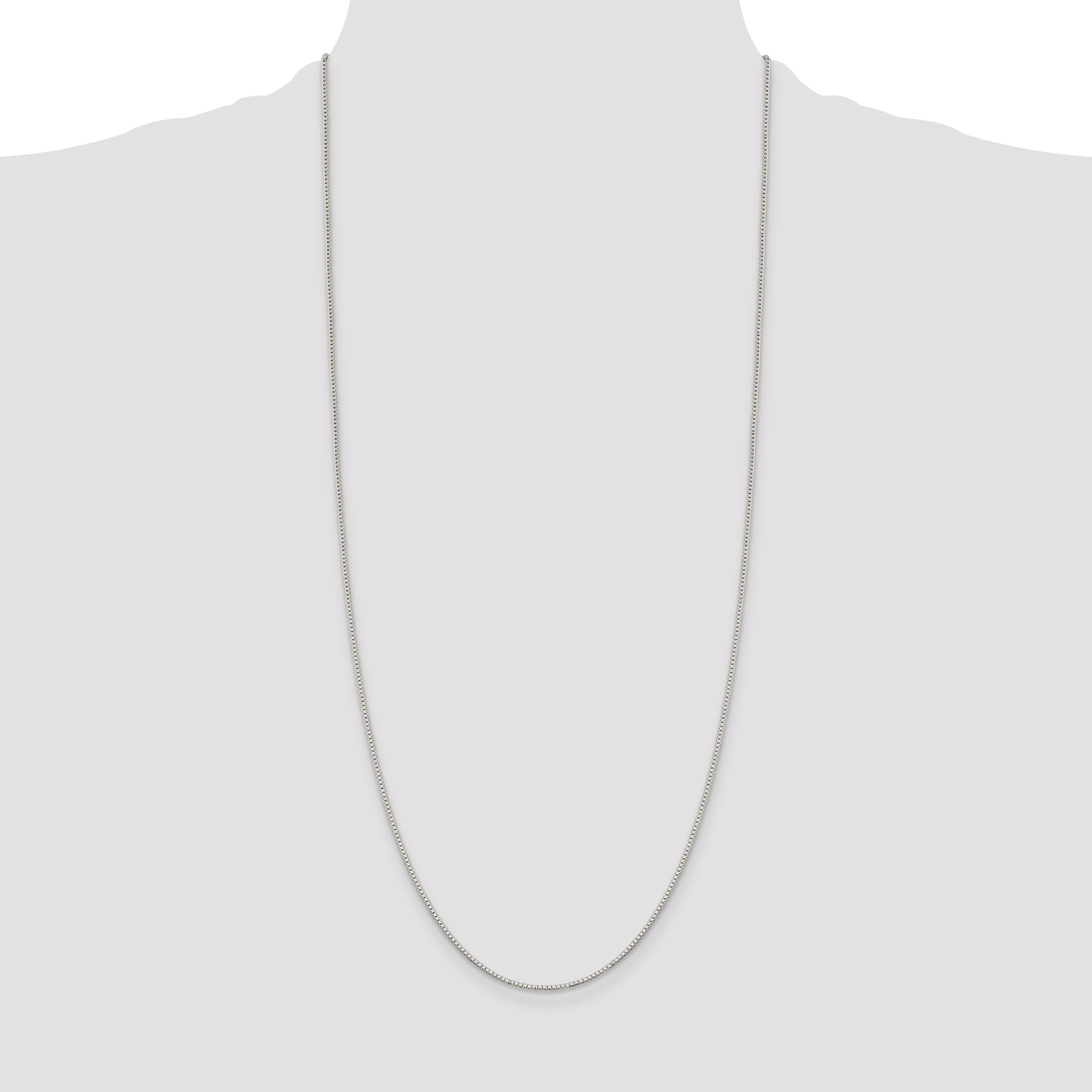 Sterling Silver Rhodium-plated 1.1mm Box Chain