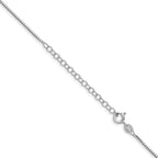 Sterling Silver Rhodium-Plated Box Chain Necklace 1.1mm
