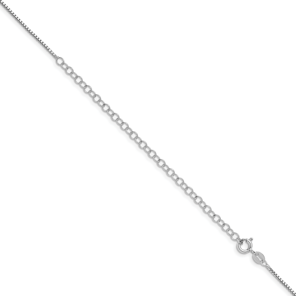 Rhodium-Plated Box Chain Necklace in Sterling Silver, 1.1mm, 20–26 Inch - Sophia Jewelers