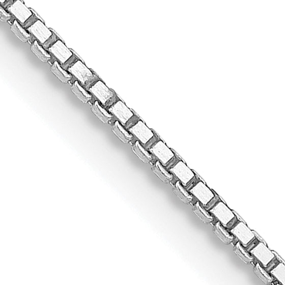Sterling Silver Rhodium-plated 1.1mm Box Chain With 4in ext.