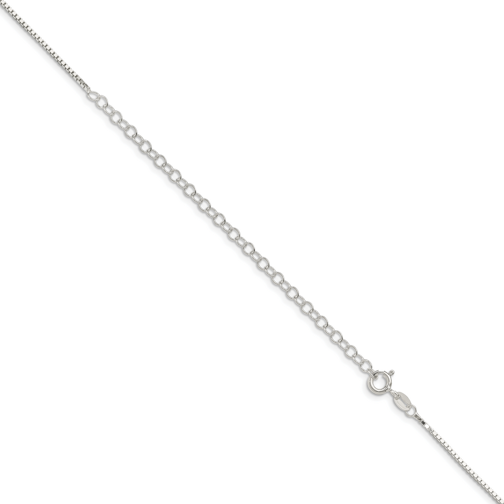 Sterling Silver 1.25mm Box Chain w/ ext.